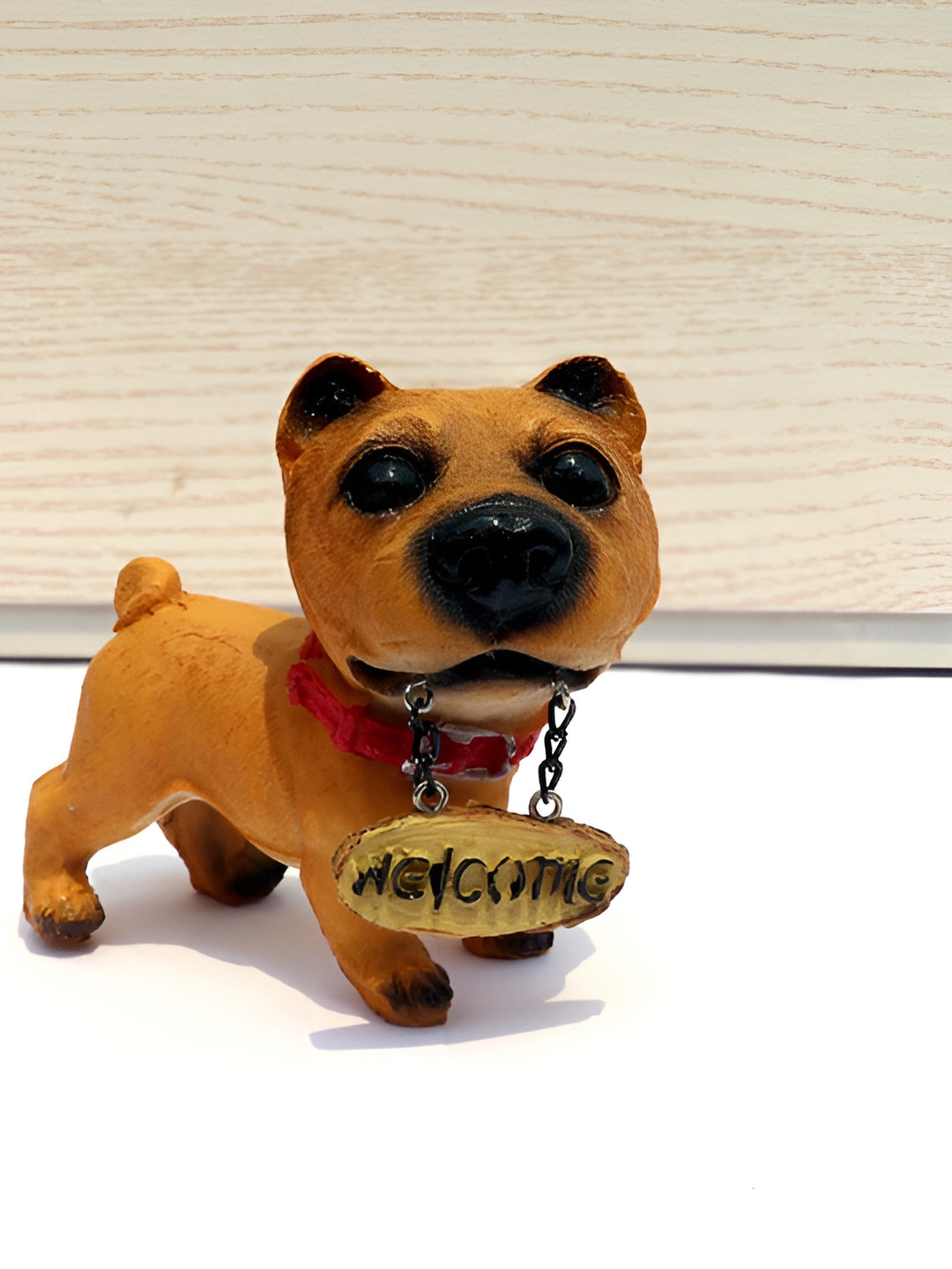 GW CREATIONS Brown & Black Textured Dog Showpieces