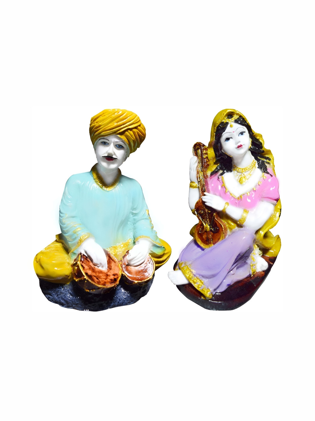 GW CREATIONS Blue 2 Pieces  Playing Music Couple Showpieces