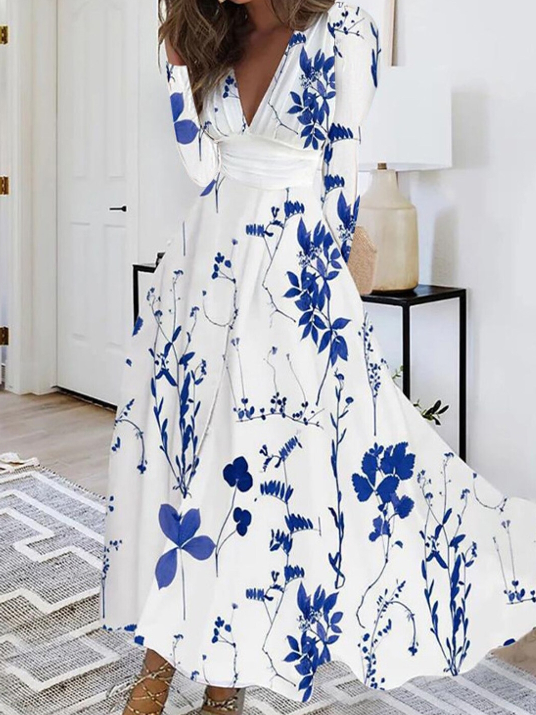 White floral maxi dress sale