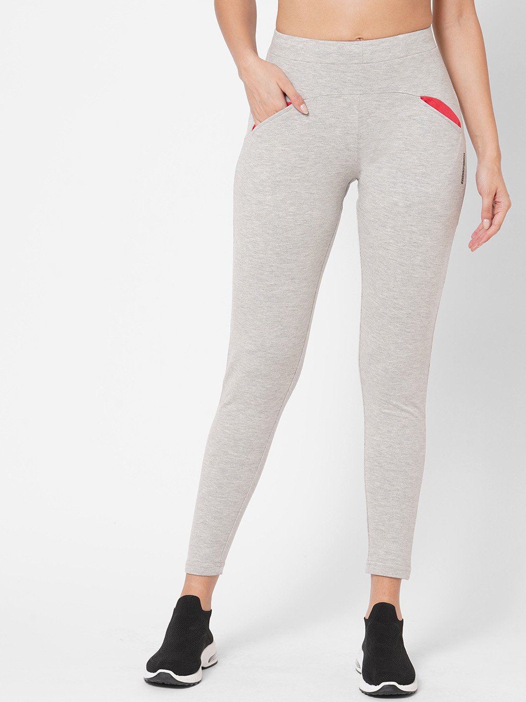 Sweet Dreams Grey Melange Women Mid-Rise Ankle-Length Tights