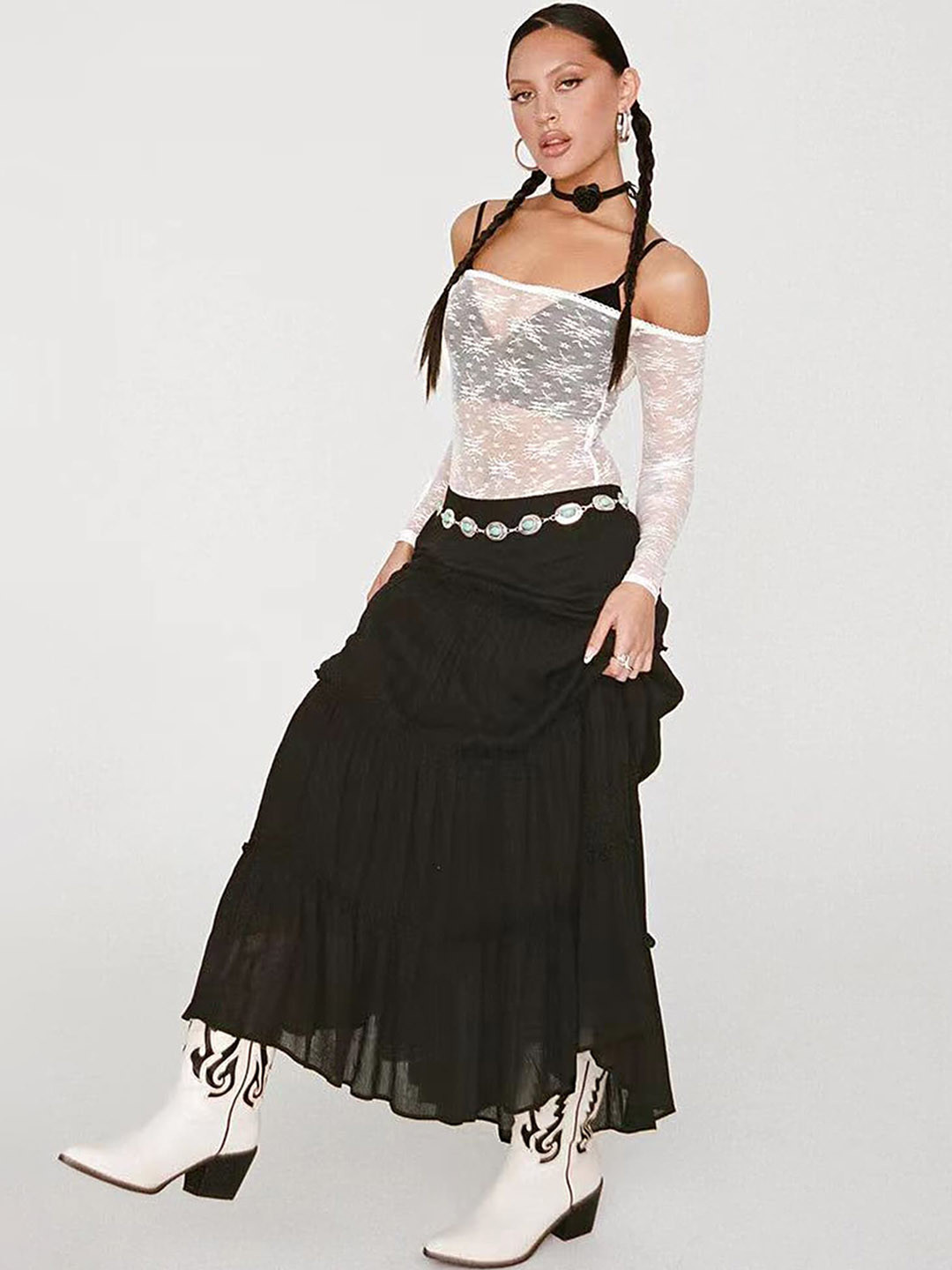 LULU & SKY Tiered Maxi Skirts