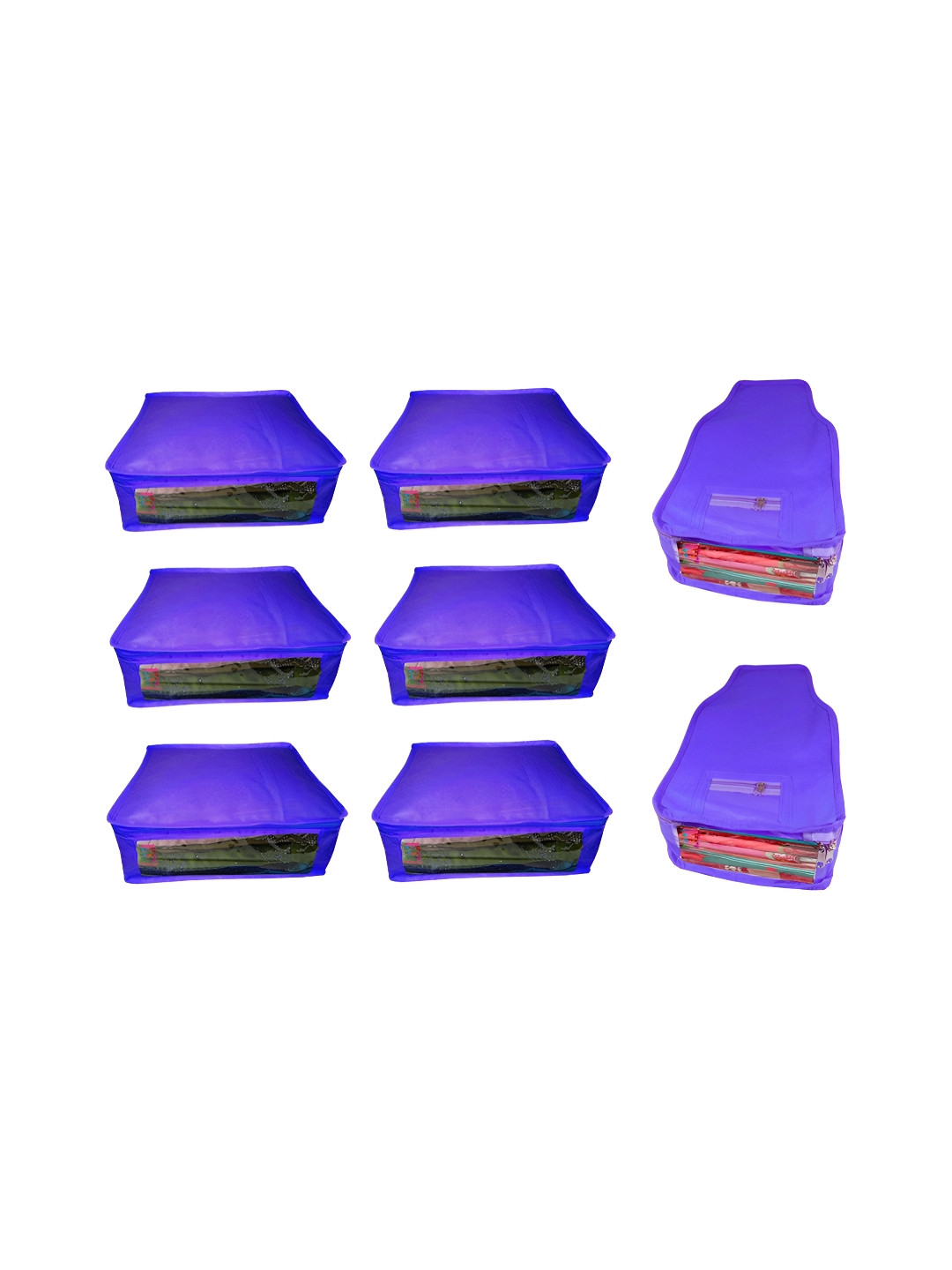 atorakushon blue Set of 8 Reusable Clothes Storage Bags Wardrobe Organisers