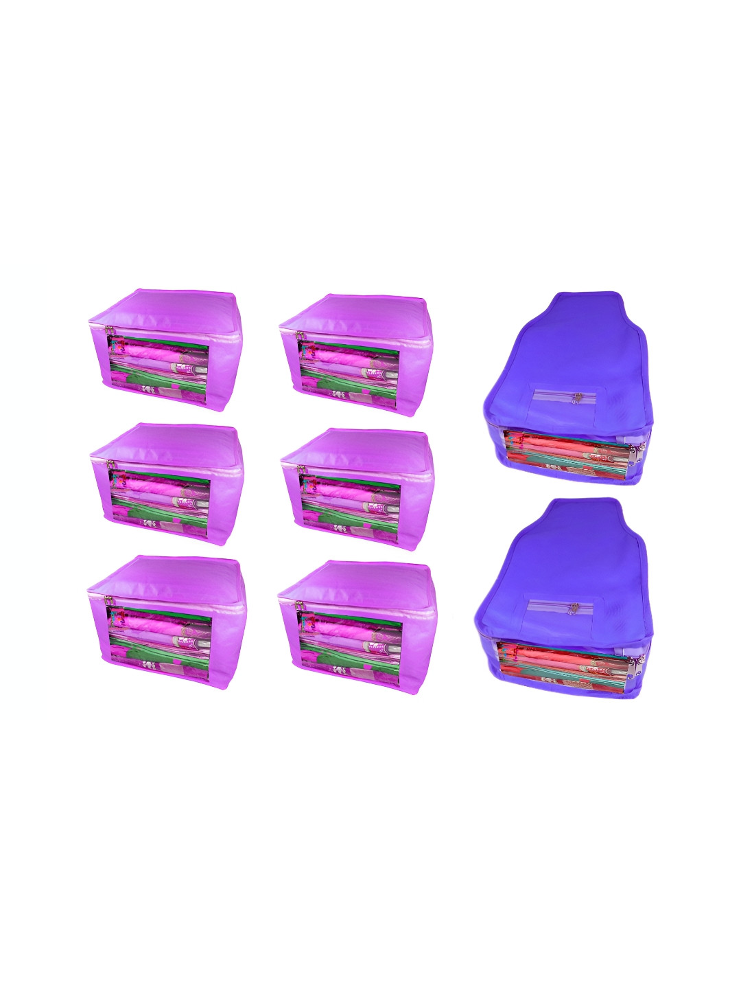 atorakushon Set of 8 Purple Reusable Clothes Storage Bags Wardrobe Organisers