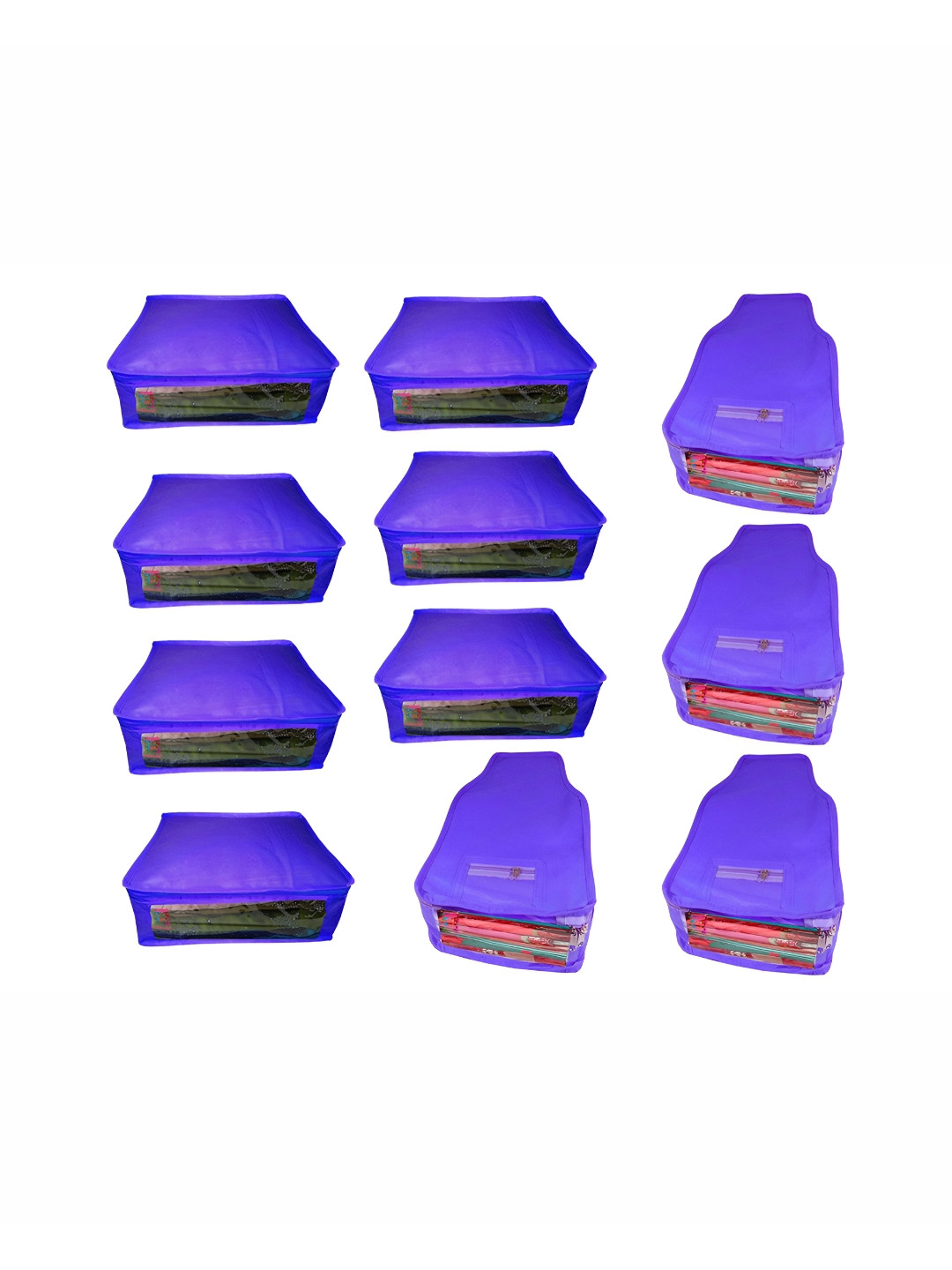 ATORAKUSHON Blue Set of 11 Reusable Clothes Storage Bags Wardrobe Organisers