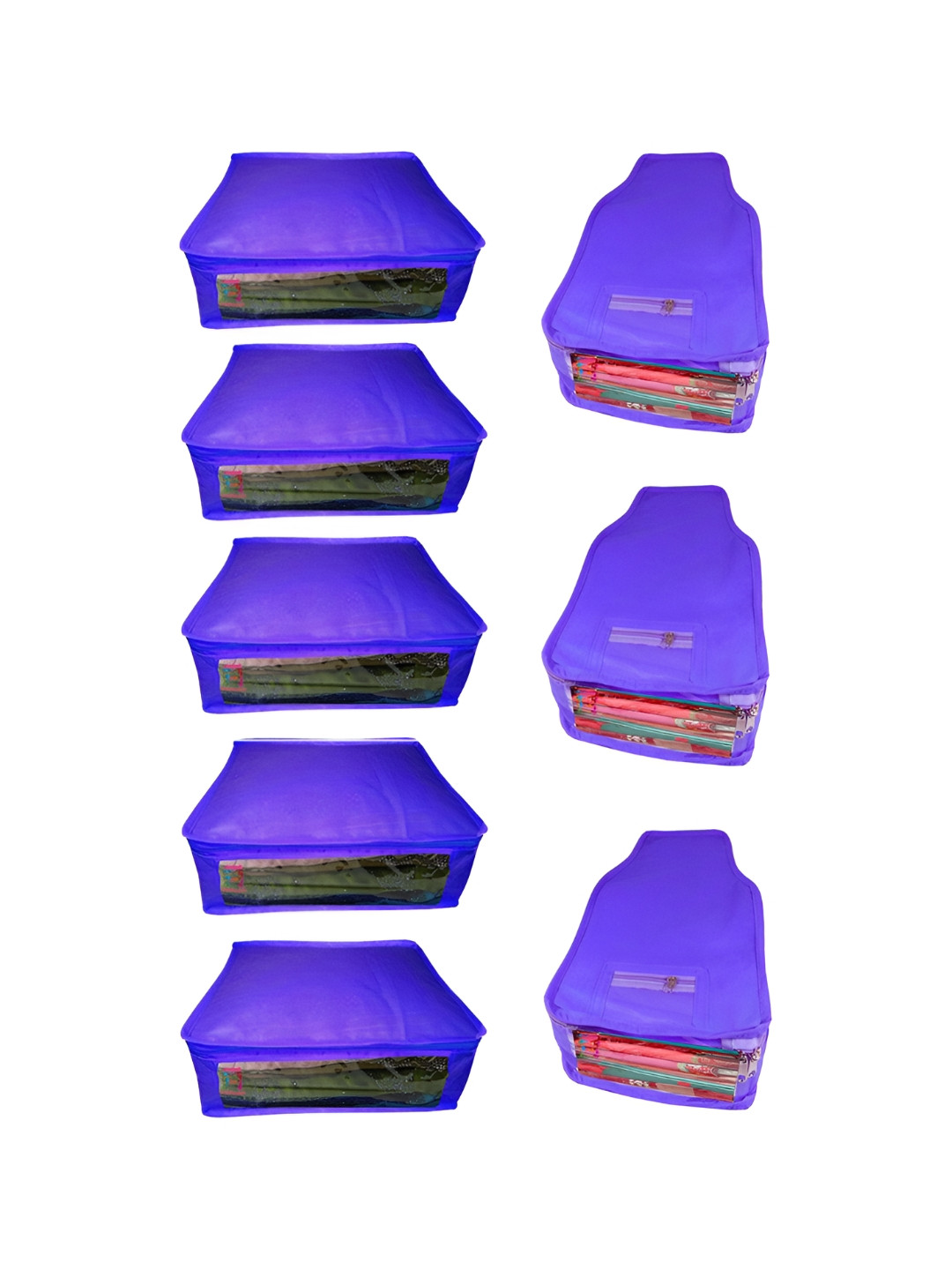 atorakushon Set of 8 Blue Reusable Clothes Storage Bags Wardrobe Organisers
