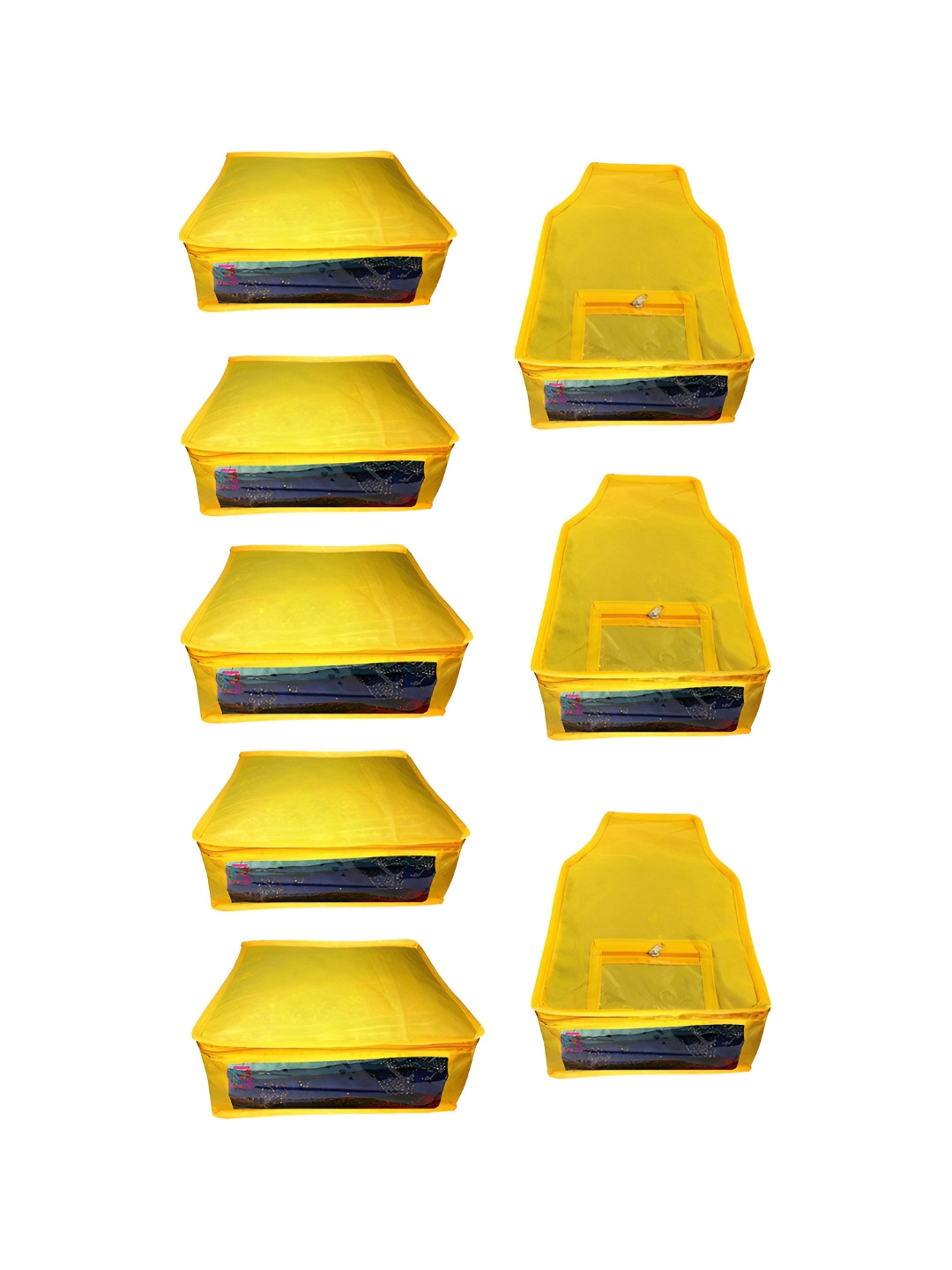 atorakushon Set of 8 Yellow Reusable Clothes Storage Bags Wardrobe Organisers