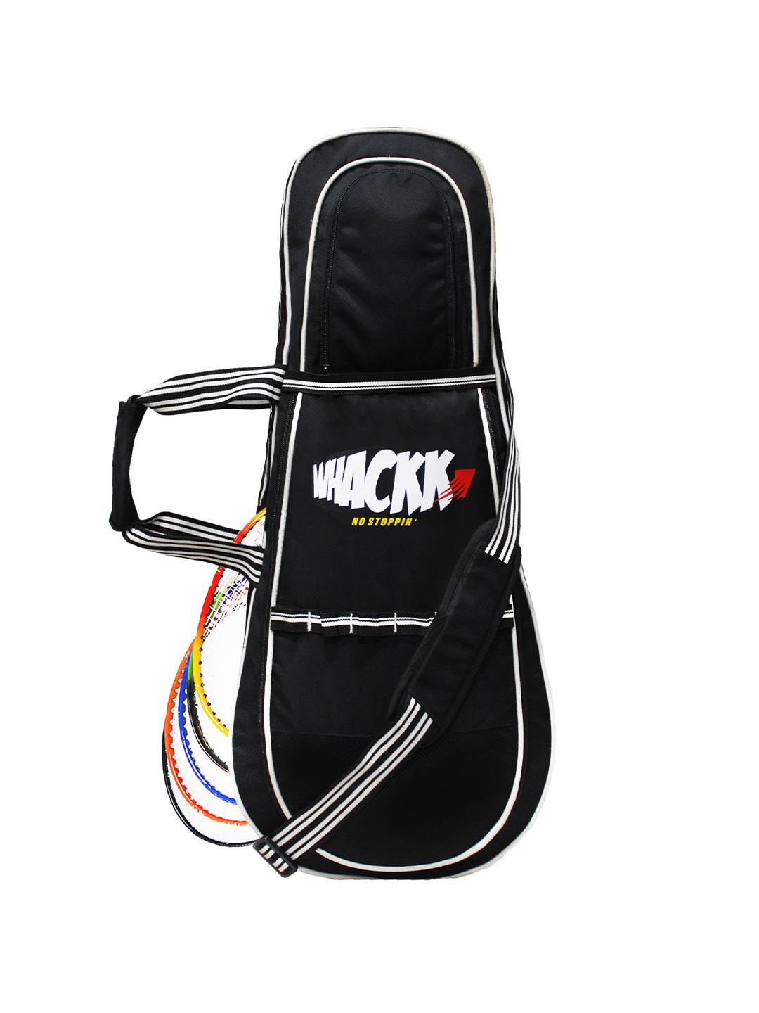 Whackk Unisex Typography Printed Tennis Backpack with Shoe Pocket