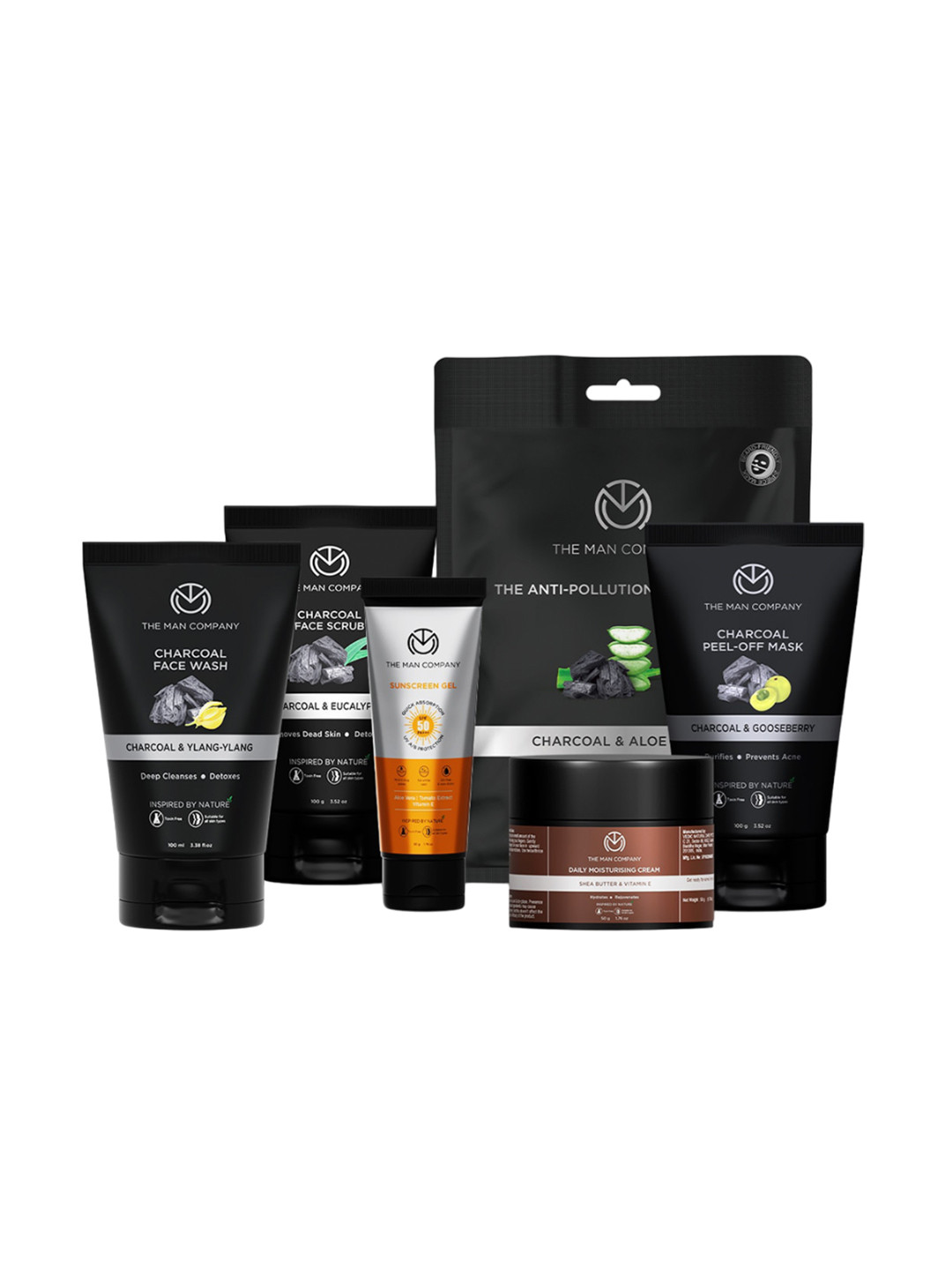 THE MAN COMPANY Charcoal Face Wash, Scrub, Sheet Mask, Peel Off, Sunscreen & Sheet Mask
