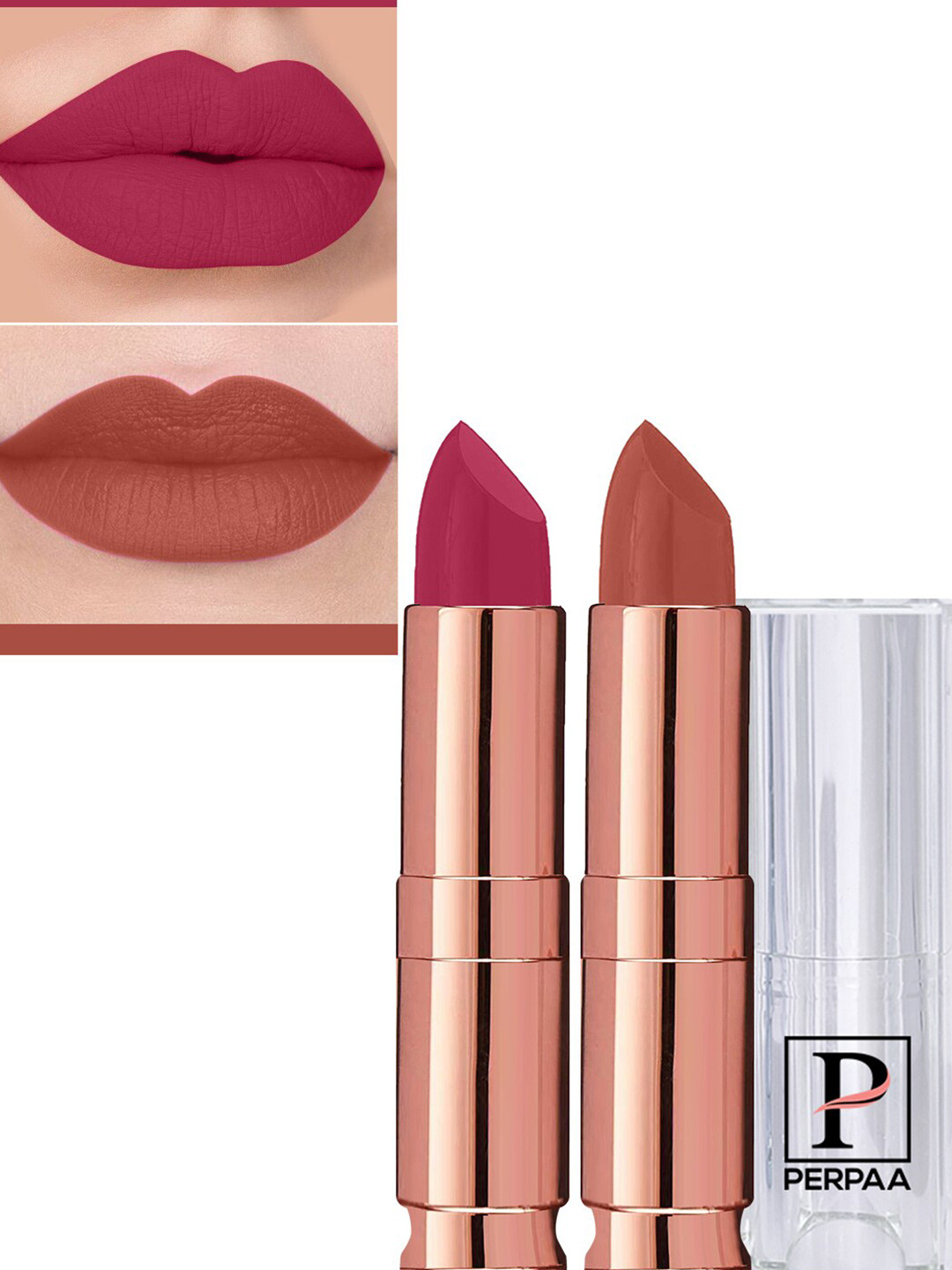 PERPAA Set Of 2 Antique Velvet Matte Lipsticks 3.5 gm Each - Shades 62 & 92