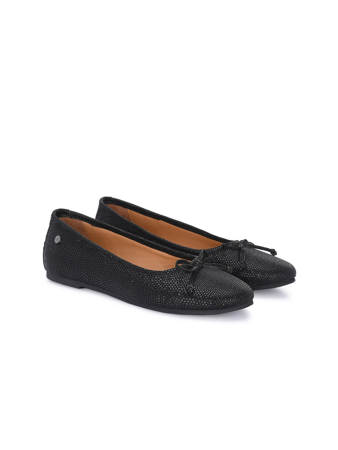 Delize Textured Bow Detailed Ballerinas