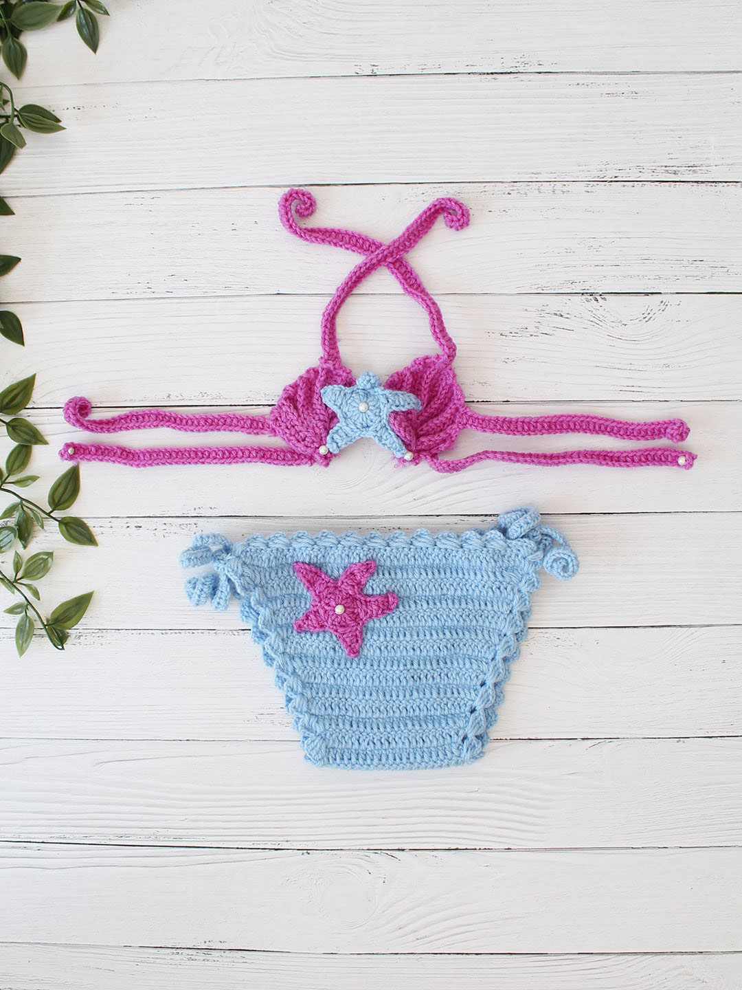 Woonie Crochet New Born Water Shell Star Queen Baby Girl Costume