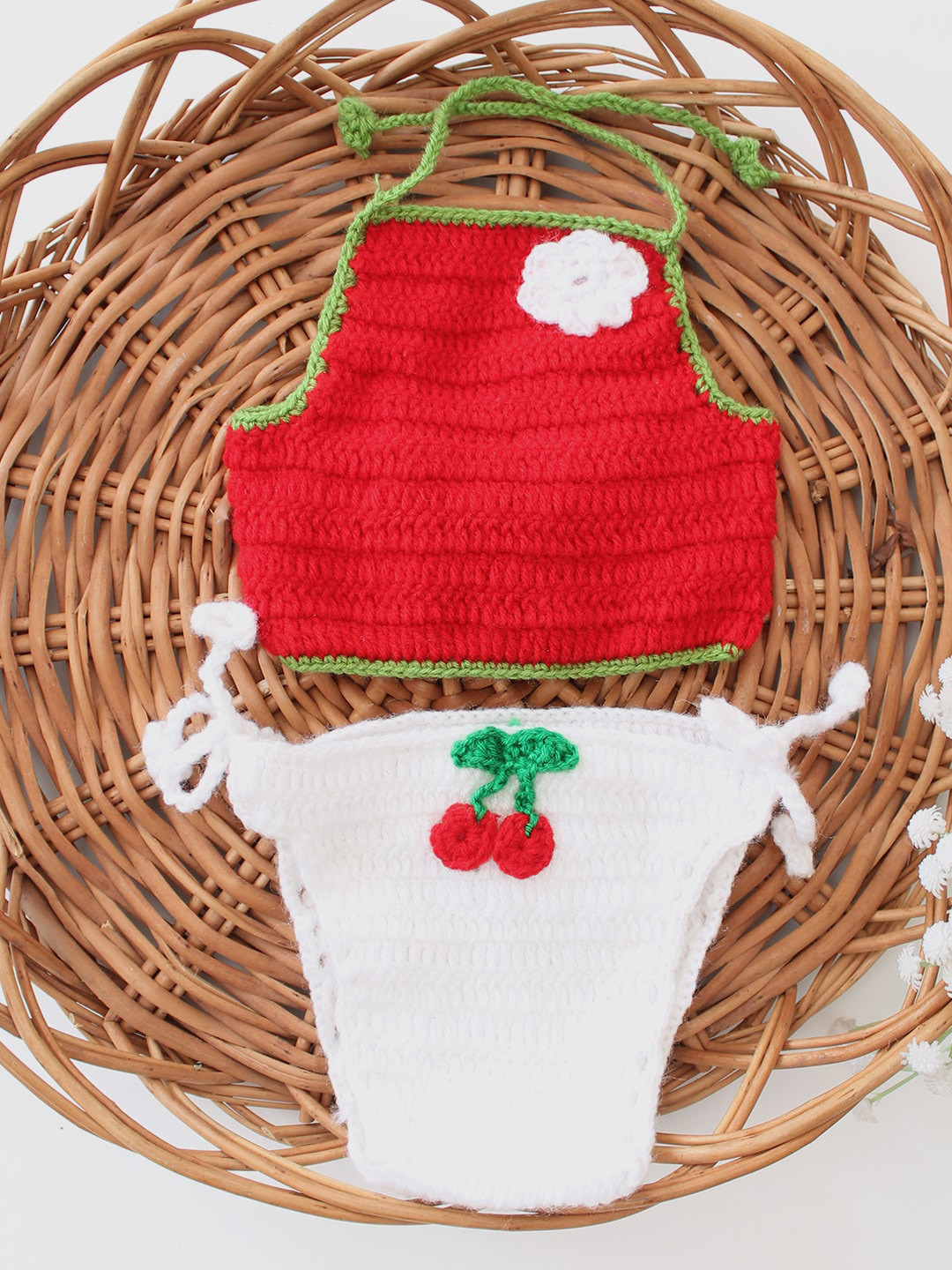 Woonie Infant Girls 2-Pcs Self-Design Fruity Bikini Style Photoshoot Props