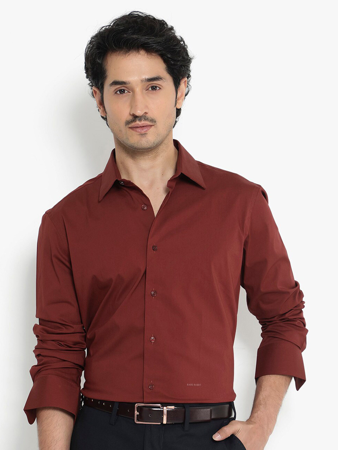 RARE RABBIT Men Bendict Regular Fit Opaque Shirt