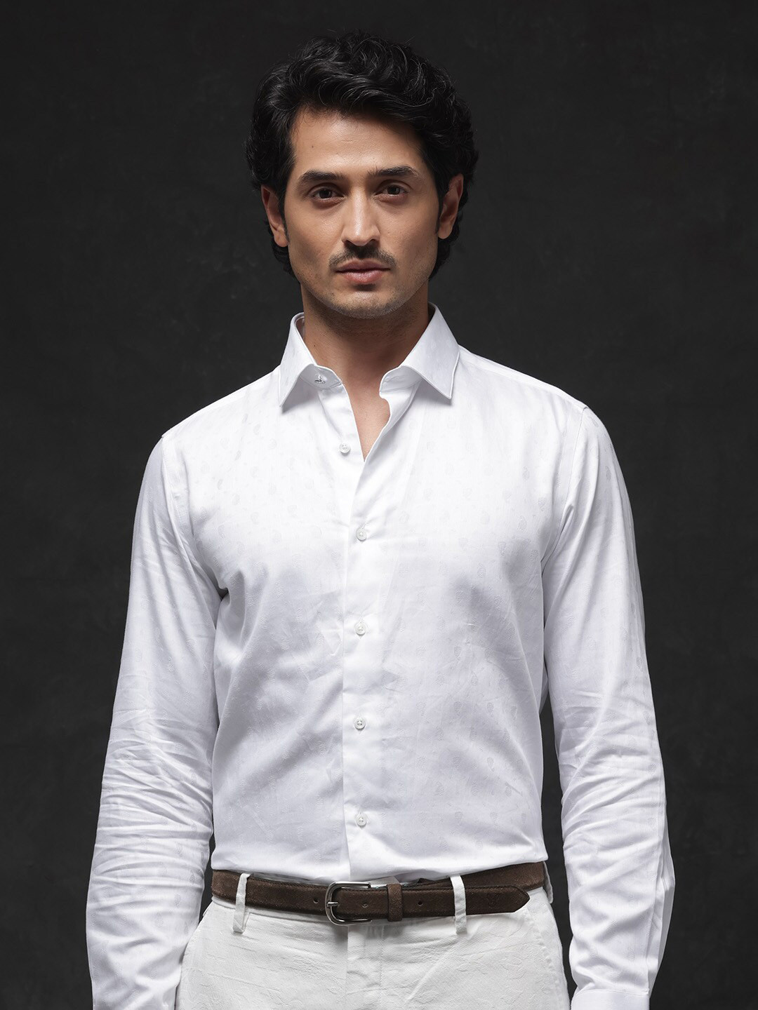 RARE RABBIT Men Trica Regular Fit Paisley Spread Collar Shirt