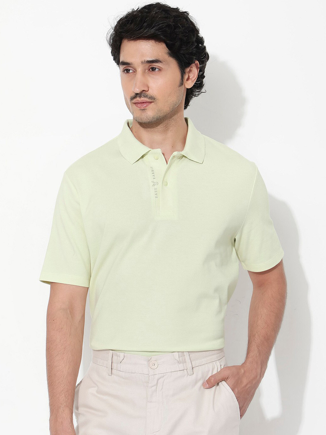 RARE RABBIT Men Gamer Polo Collar Short Sleeves T-Shirt