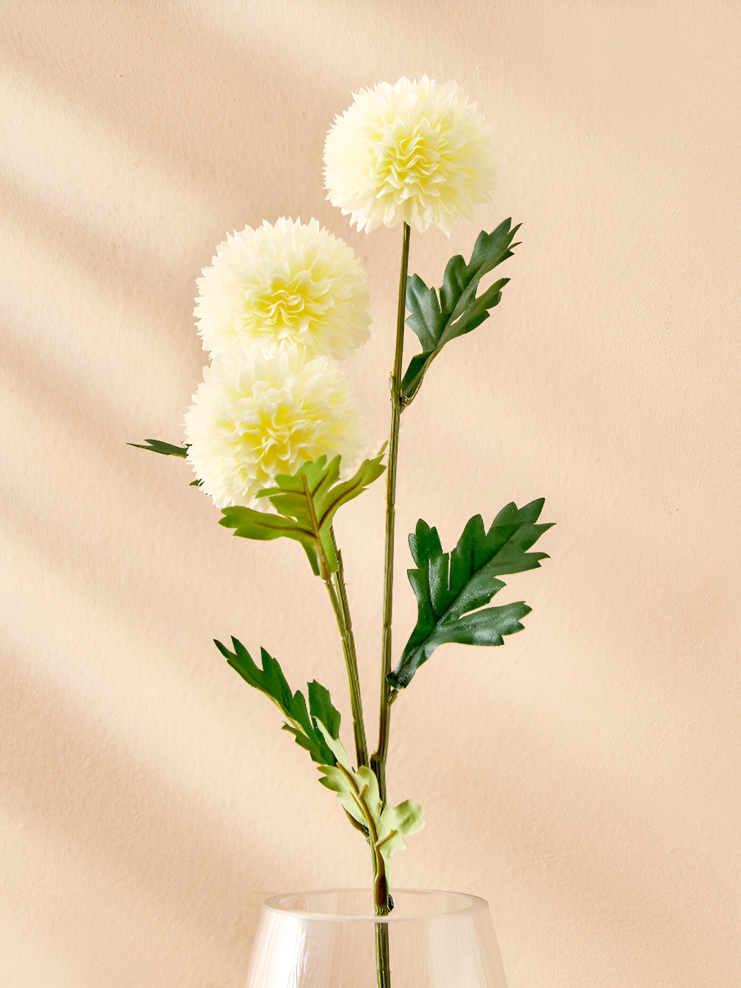 Home Centre White & Green Chrysanthemum Artificial Flower