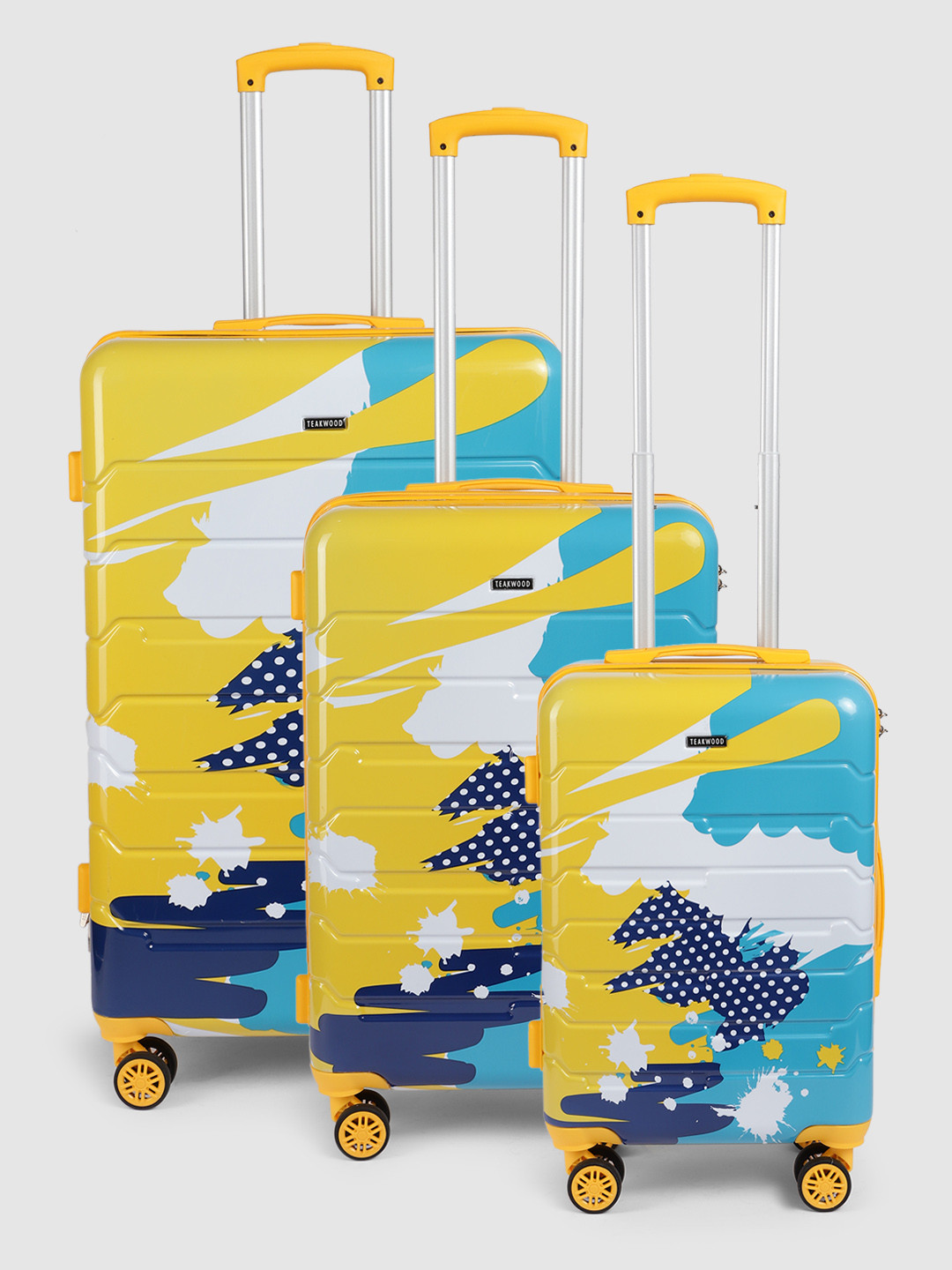 Teakwood Leathers Set of 3 360-Degree Rotation Hard-Sided Trolley Bags 191L