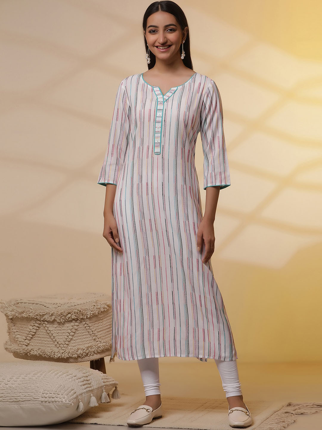 AURELIA Striped Kurta With Legging