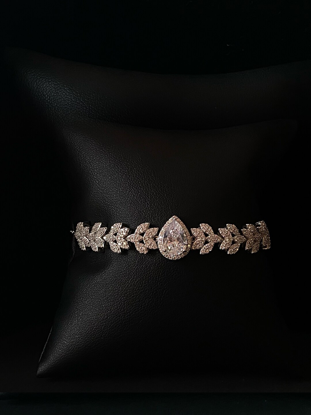 THE WOKE COLLECTION 925 Sterling Silver Rhodium-Plated CZ Studded Wraparound Bracelet