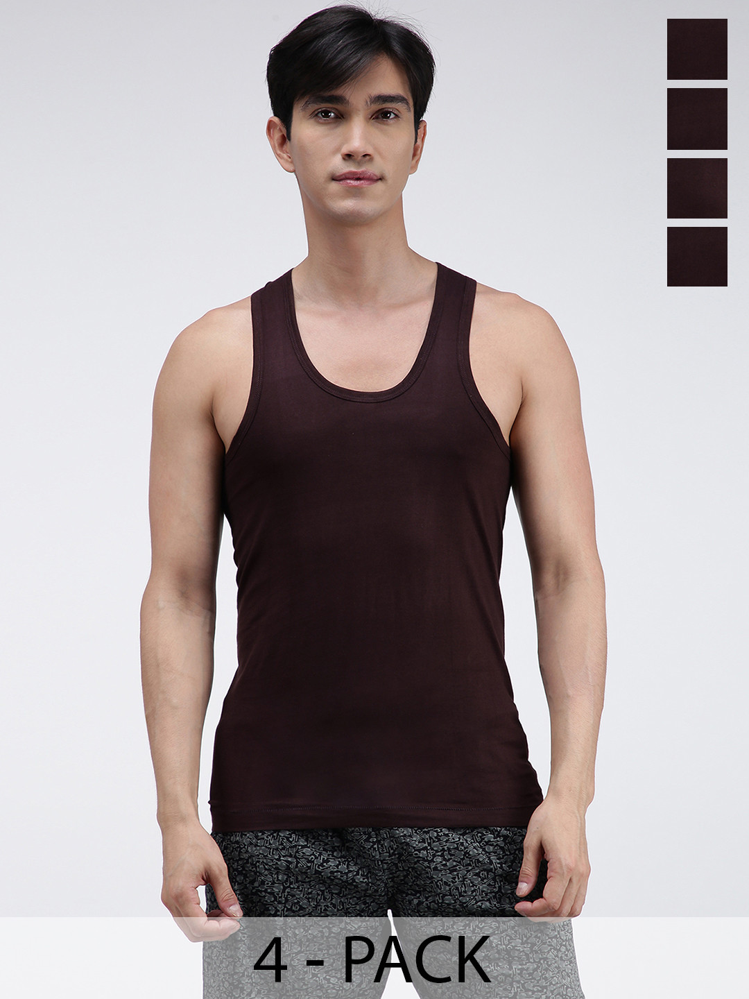 AMUL COMFY Pack Of 4 Pure Cotton Undershirt Innerwear Vests AC-CVESTRN-CB-S-3PC