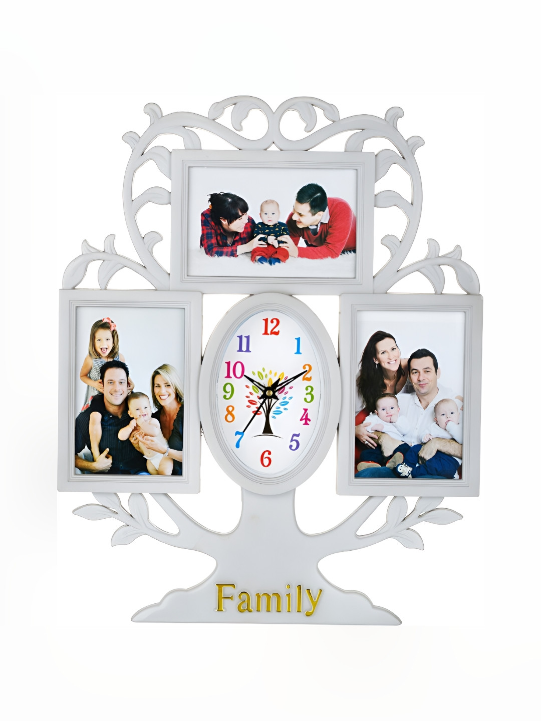 Attractionz White Analogue Contemporary Oval Wall Clock
