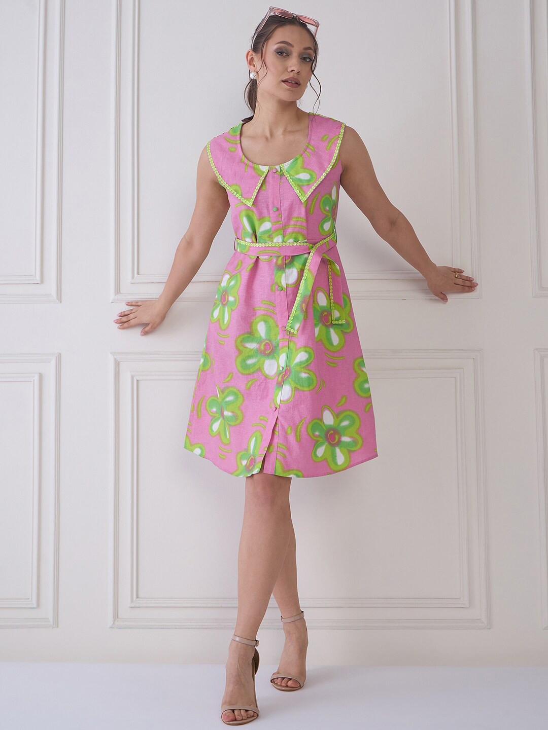 MEDLEY BY ANTHEAA Floral Print A-Line Dress