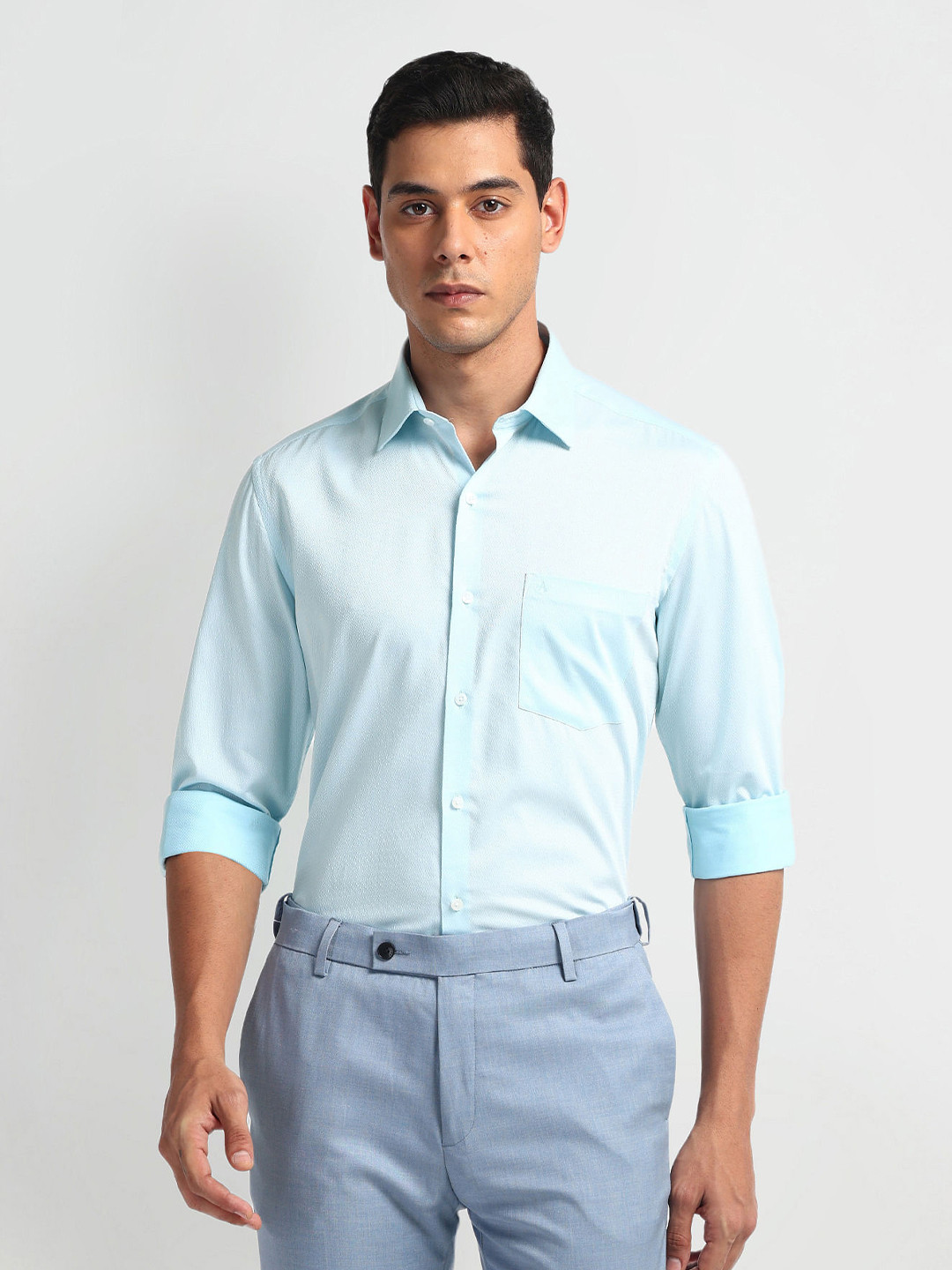 Arrow Men Opaque Geometric Pattern Liberty Classic Fit Formal Shirt