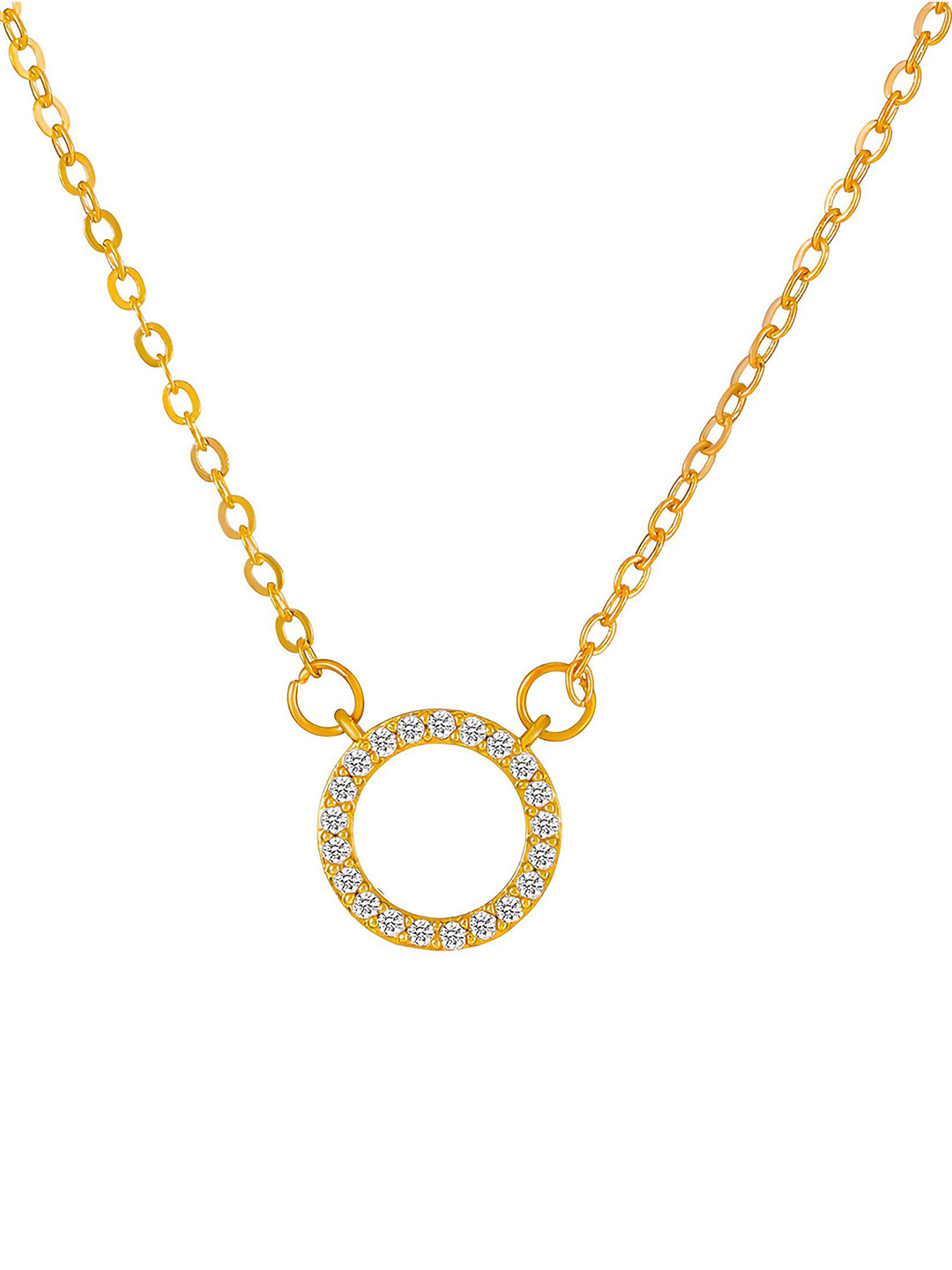 Goho Alloy Stone Studded Circular Minimal Chain