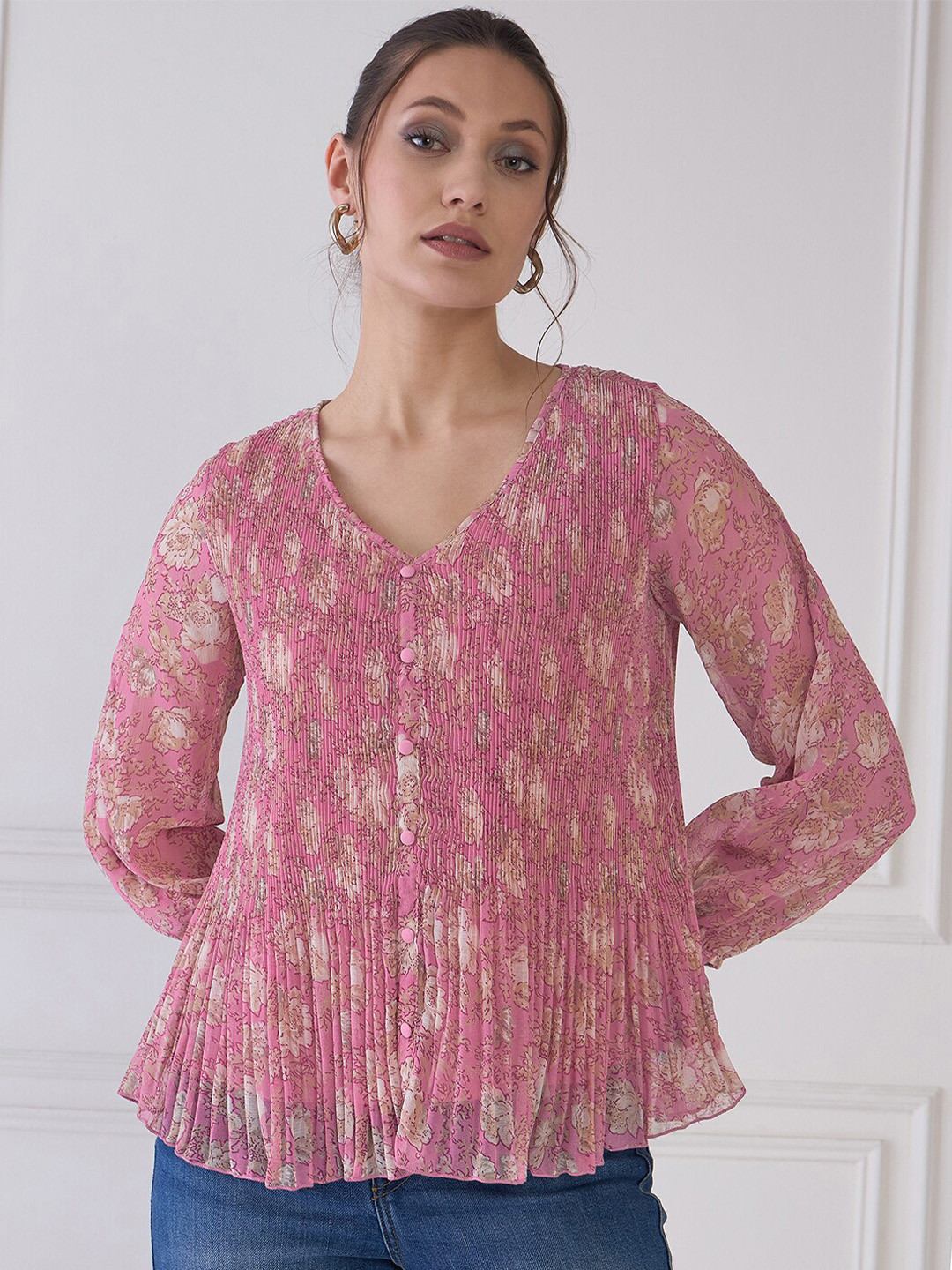 Antheaa Elit Print Crepe Top