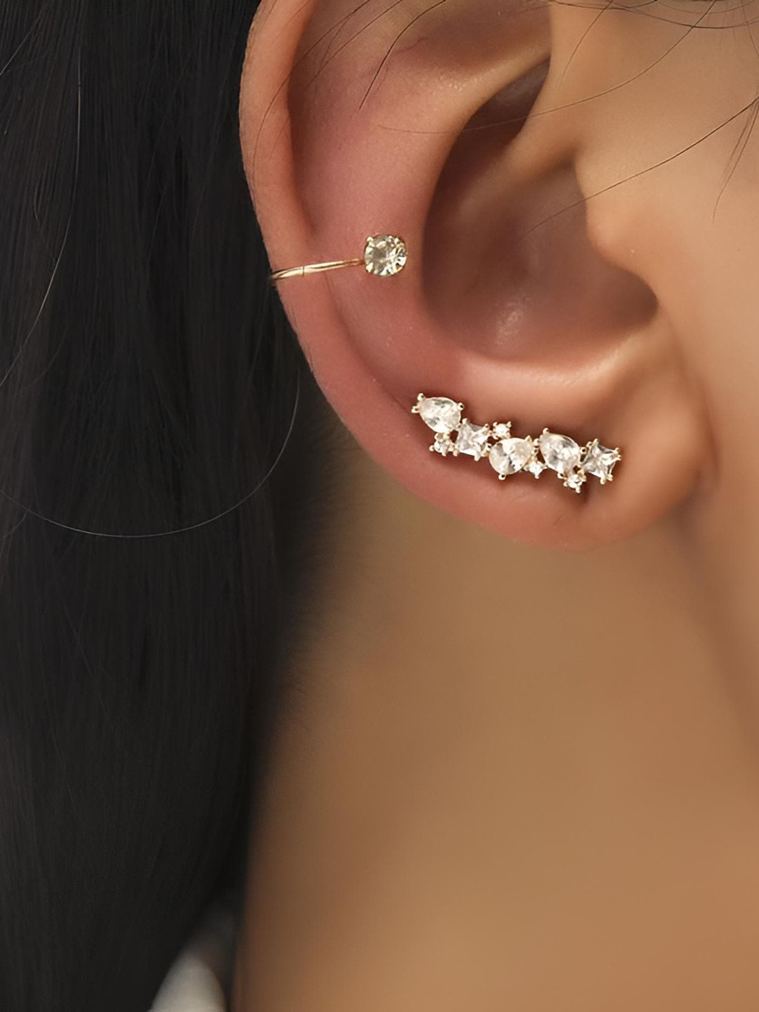 Goho Artificial Stones Studded Contemporary Ear Cuff