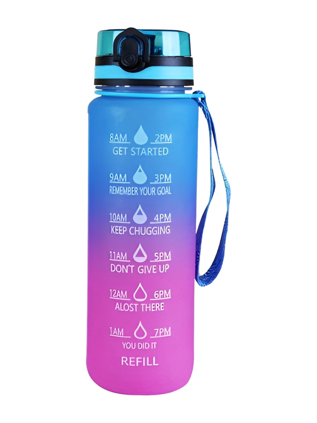 WELOUR Blue Colourblocked Plastic Lockable Lid Water Bottle - 1L