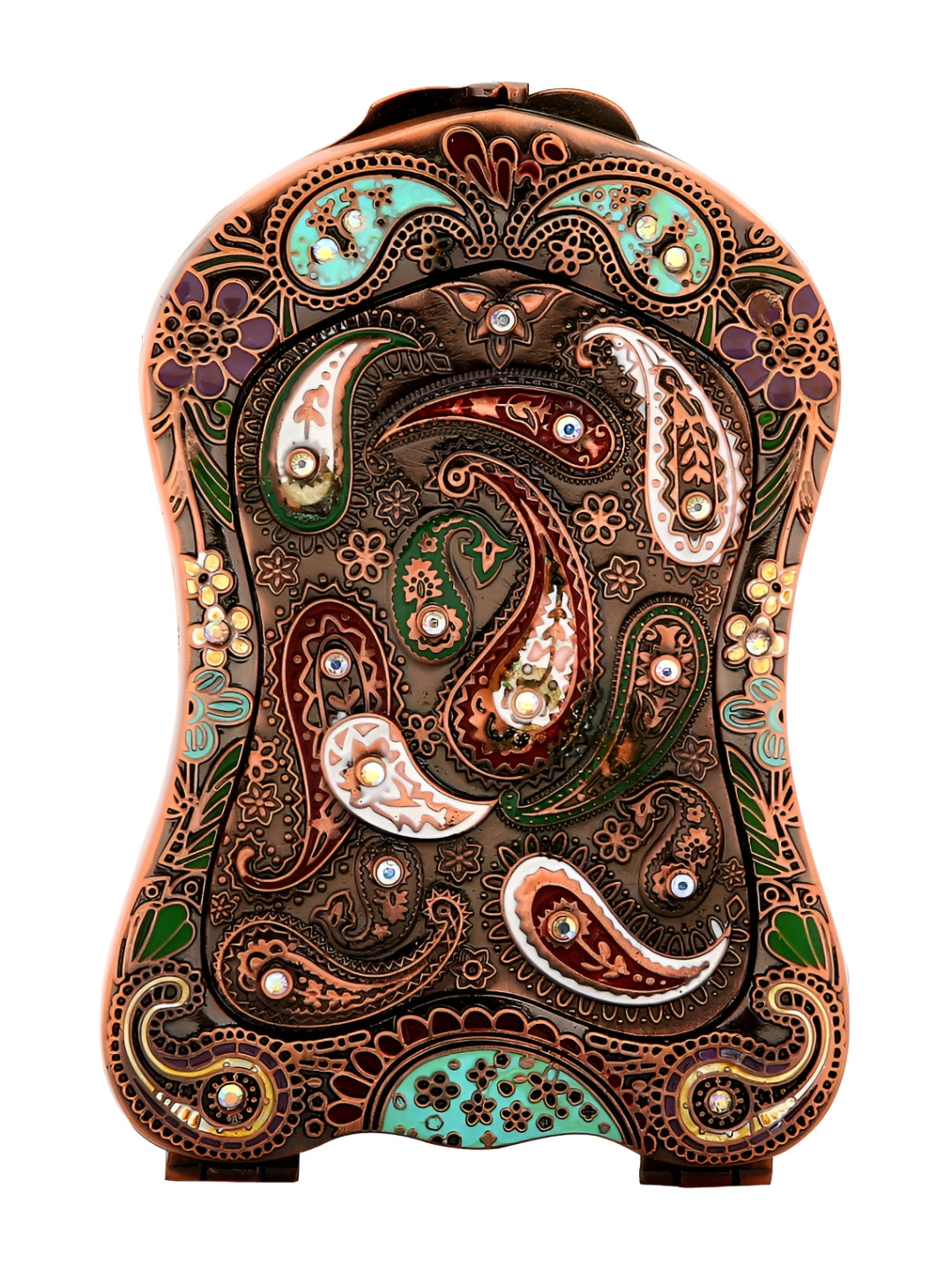 NM Copper Coloured & White Designer Hand Mirrors