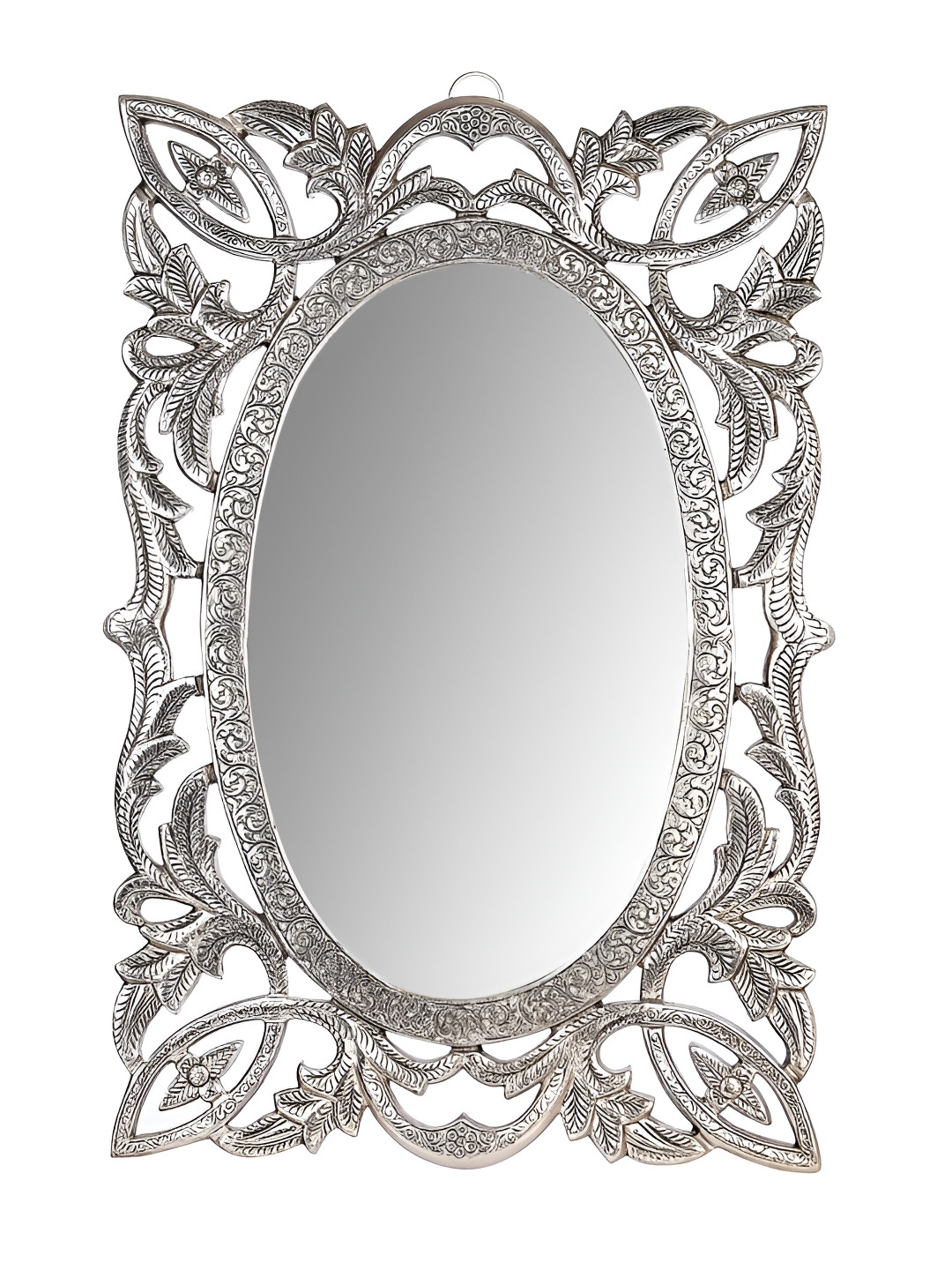 NM Grey Oval Shaped Wall Mirror