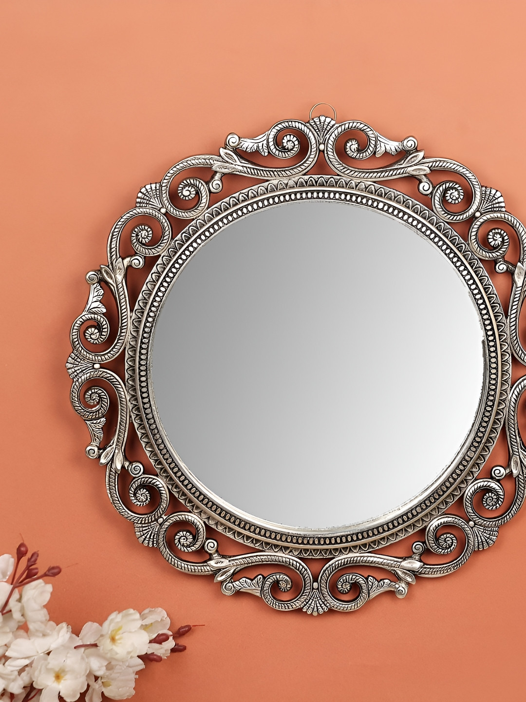 NM Grey Round Shaped Wall Mirrors