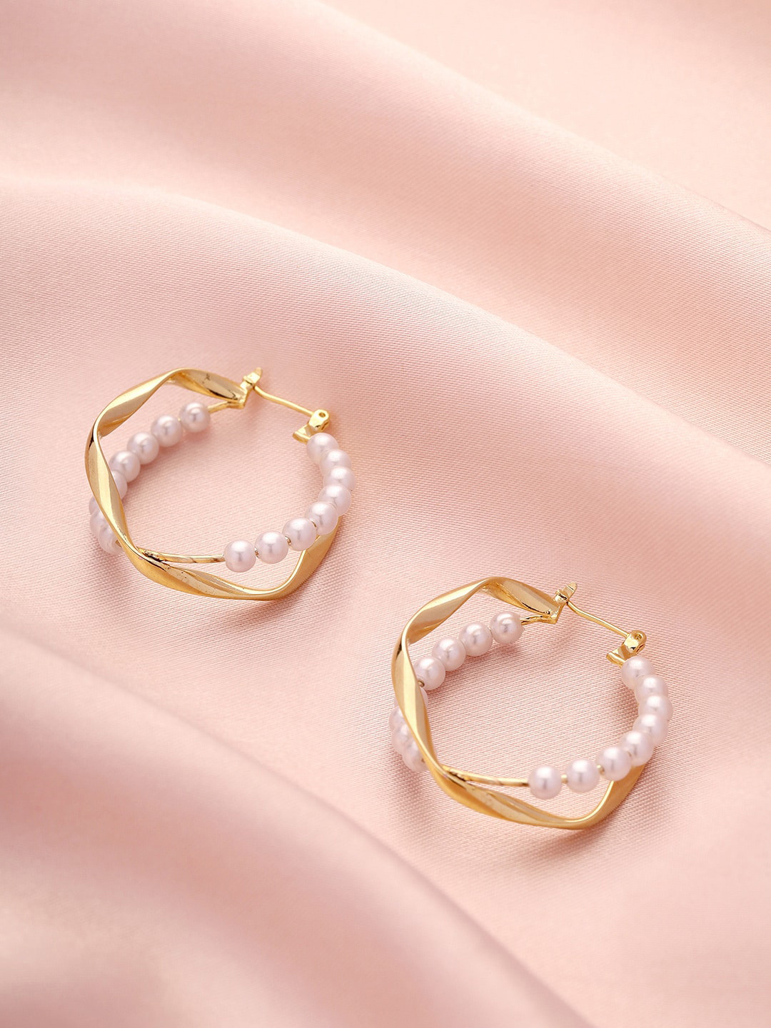 PRITA Gold-Plated Contemporary Half Hoop Earrings