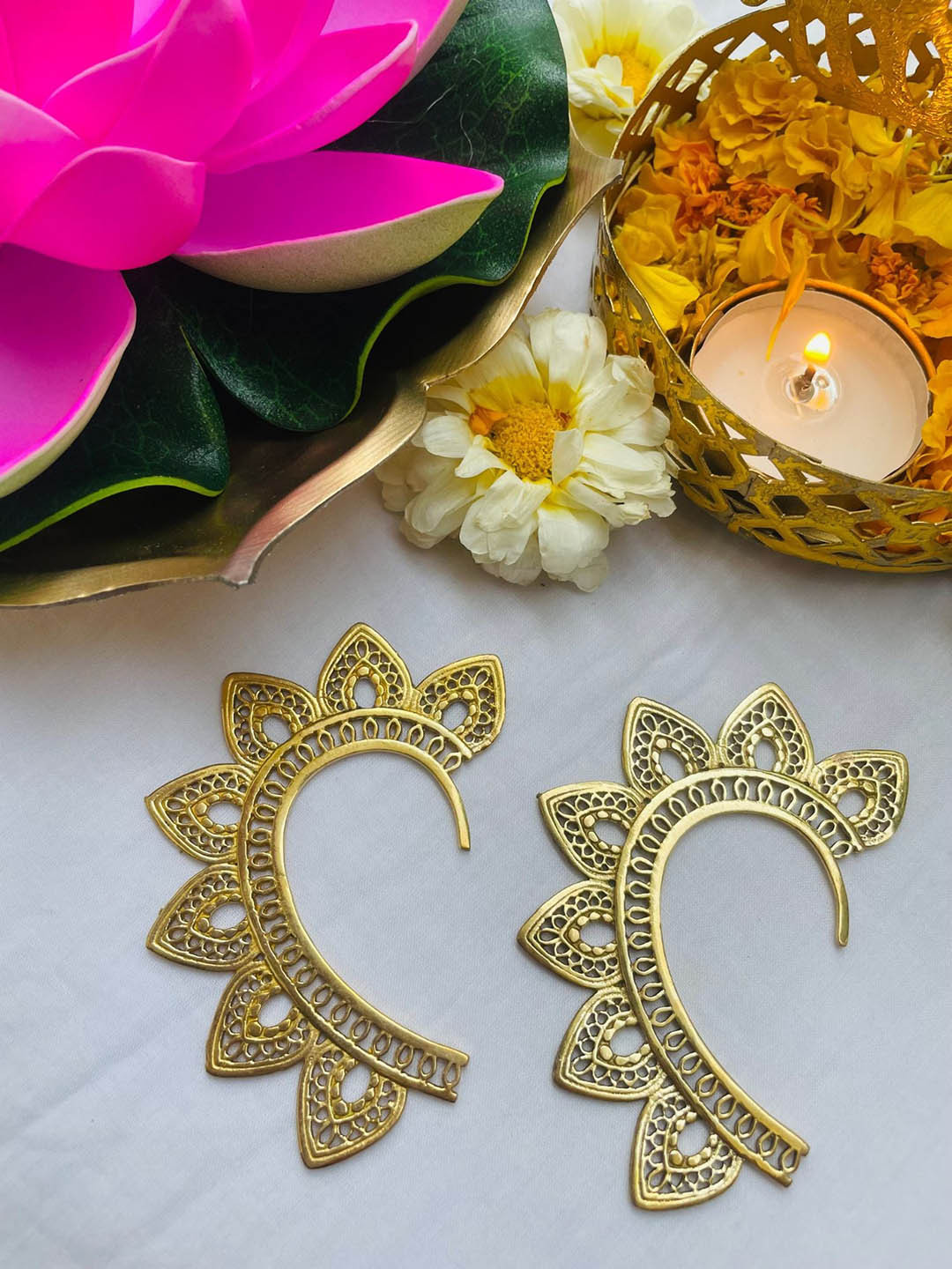 Studio One Love Gold-Plated Ear Cuff Earrings