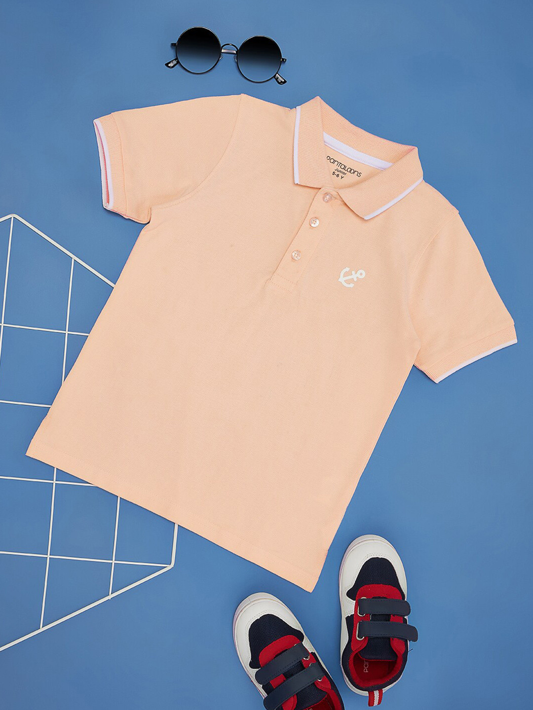 Pantaloons Junior Boys pure cotton Polo Collar T-shirt