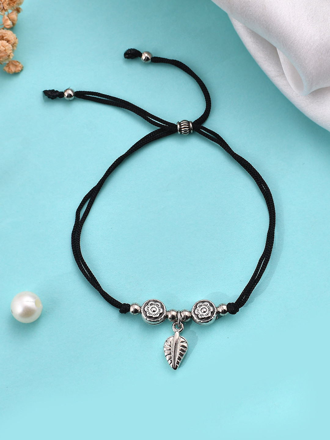 Silvermerc Designs Silver-Plated Leaf Anklet