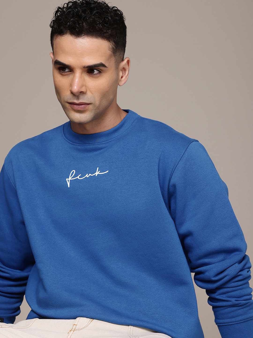 FCUK Long Sleeves Minimal Printed Sweatshirt