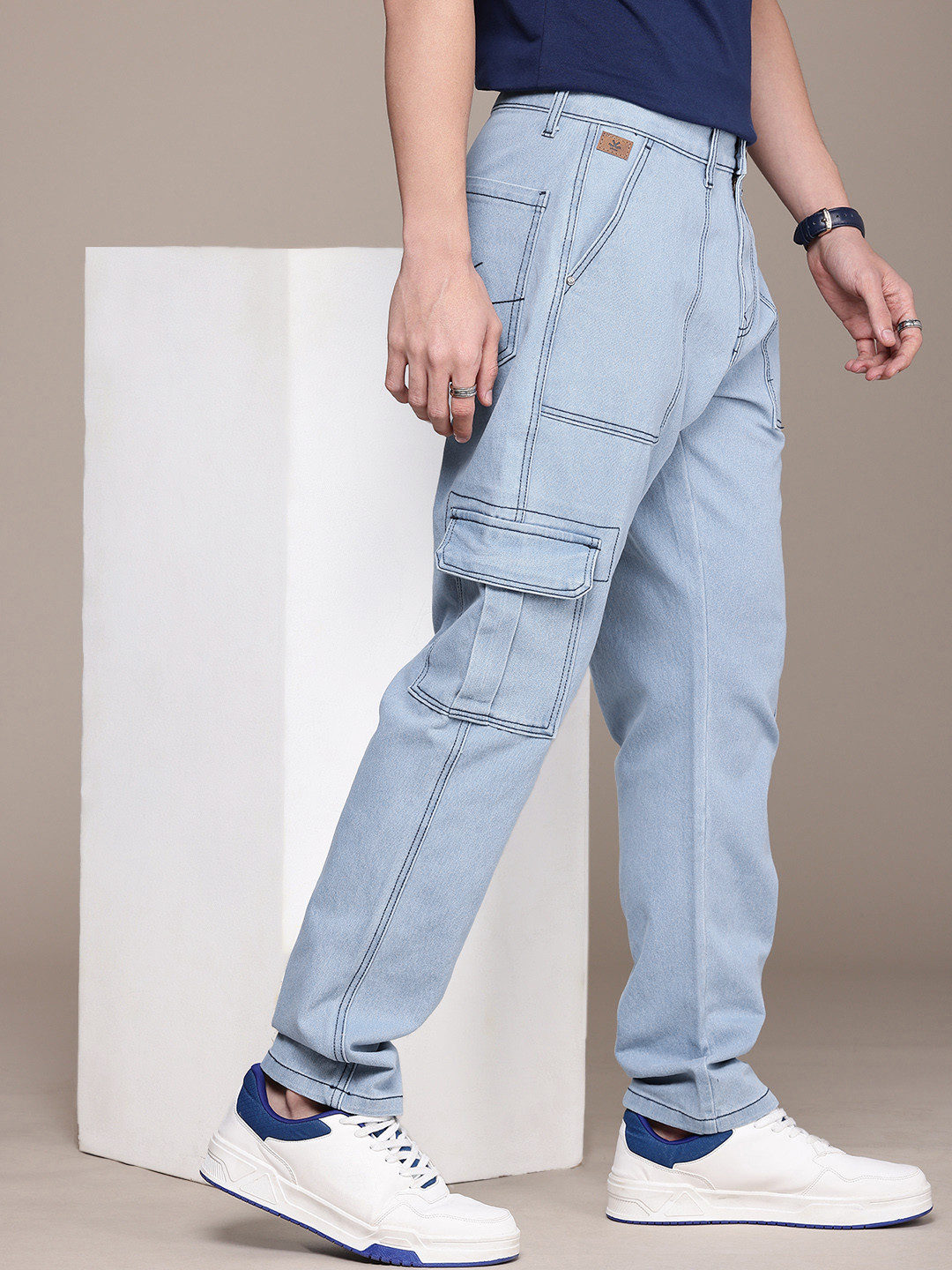 WROGN Men Stretchable Cargo Style Jeans