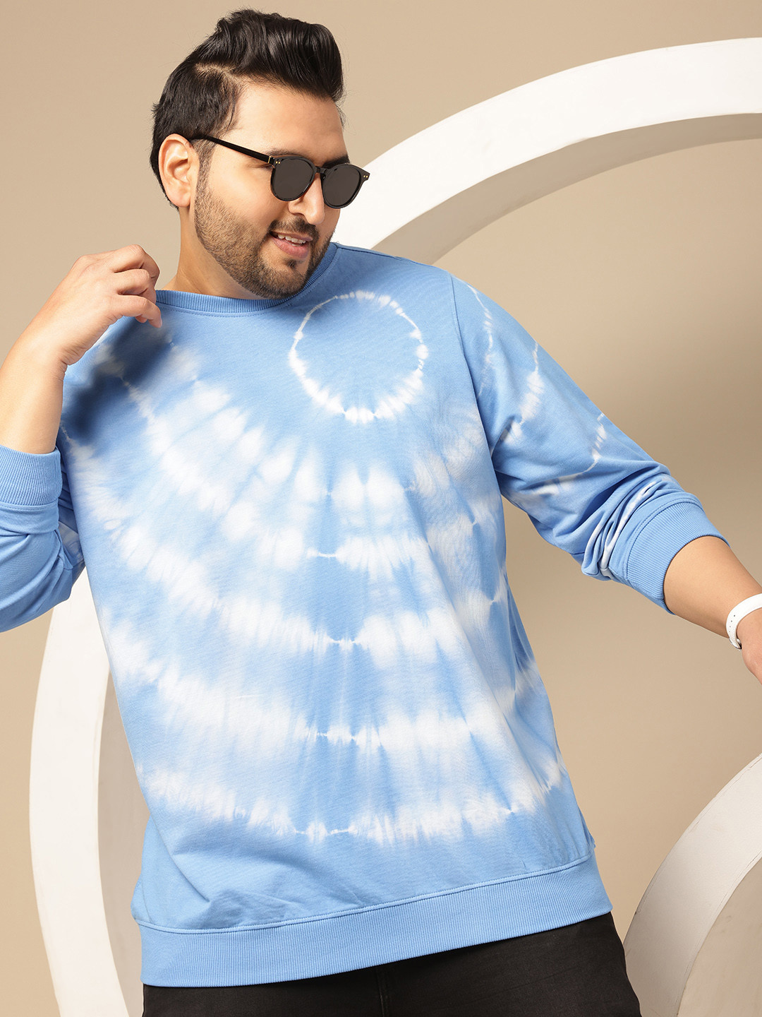 Sztori Plus Size Tie-dye Pure Cotton Sweatshirt