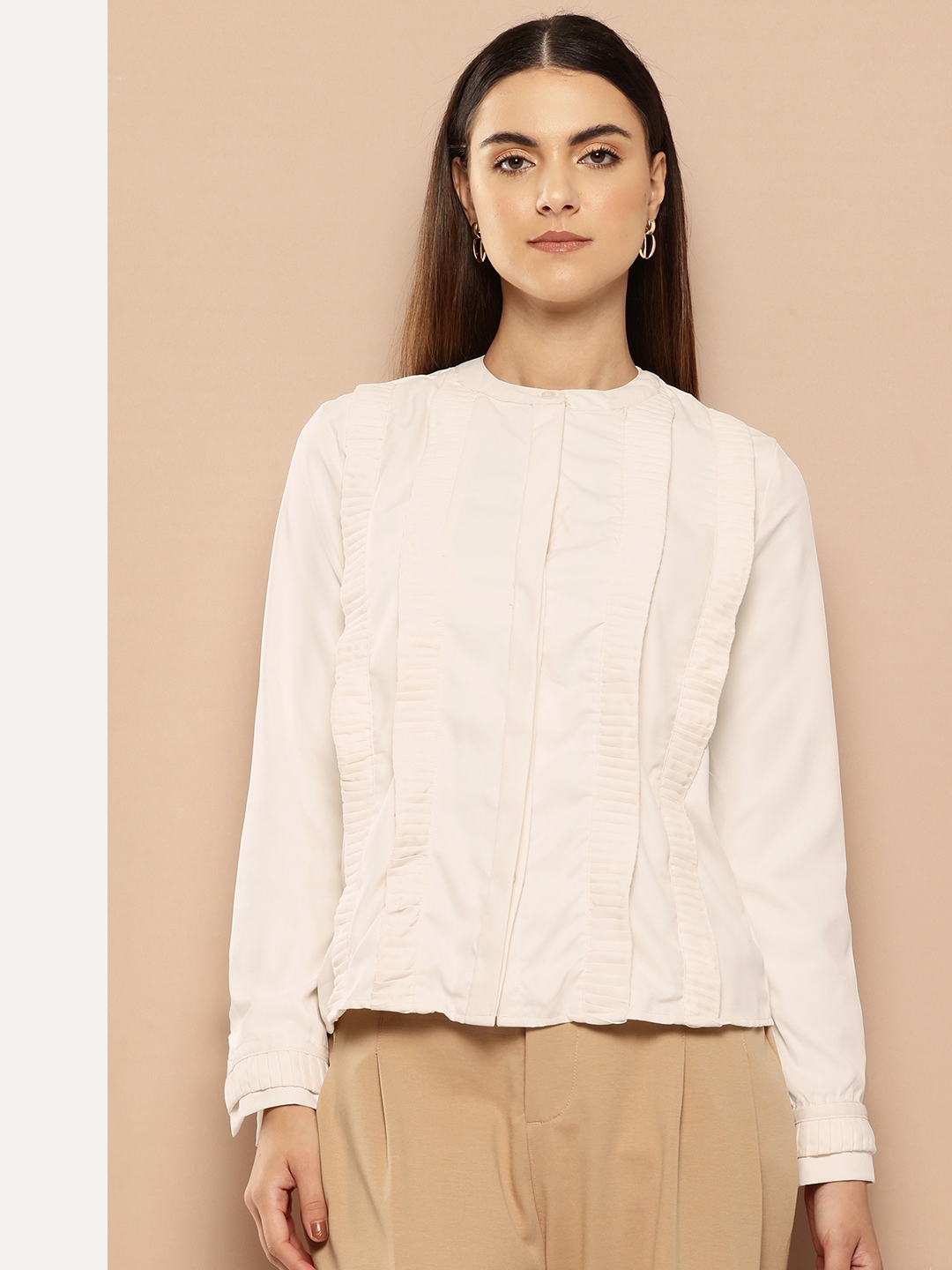 Her By Invictus Ruffled Shirt Style Top - Tops for Women 29331502 | Myntra