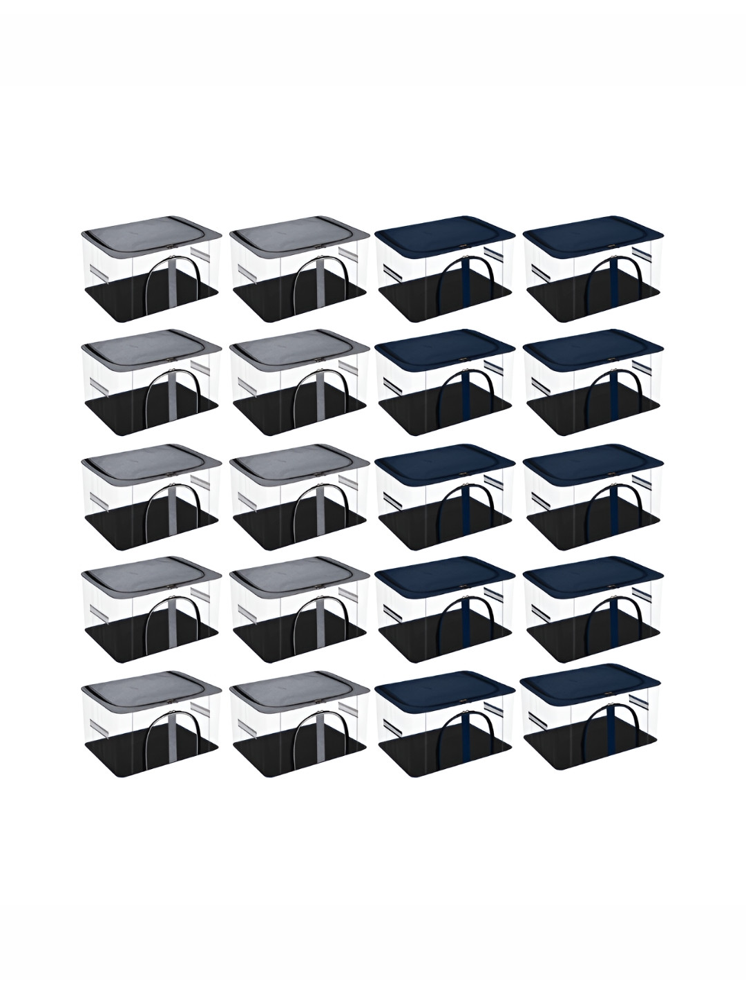 Kuber Industries Grey & Transparent 20 Pieces Regular Storage Bag Organiser