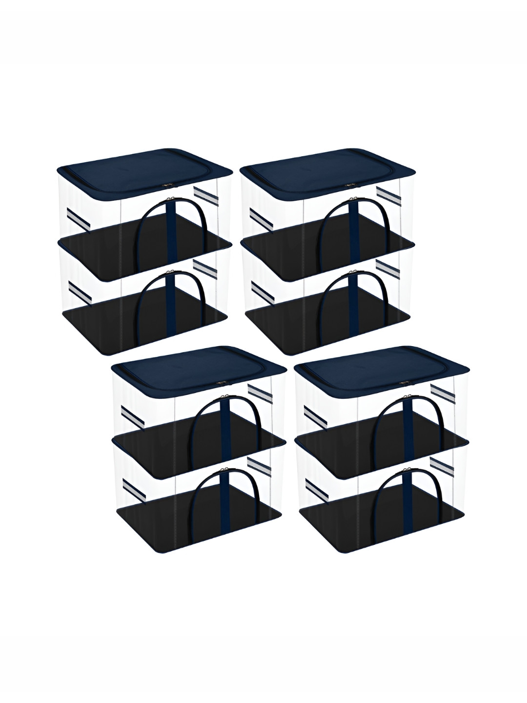 Kuber Industries Navy Blue 8Pcs Regular Multi-Utility Organisers