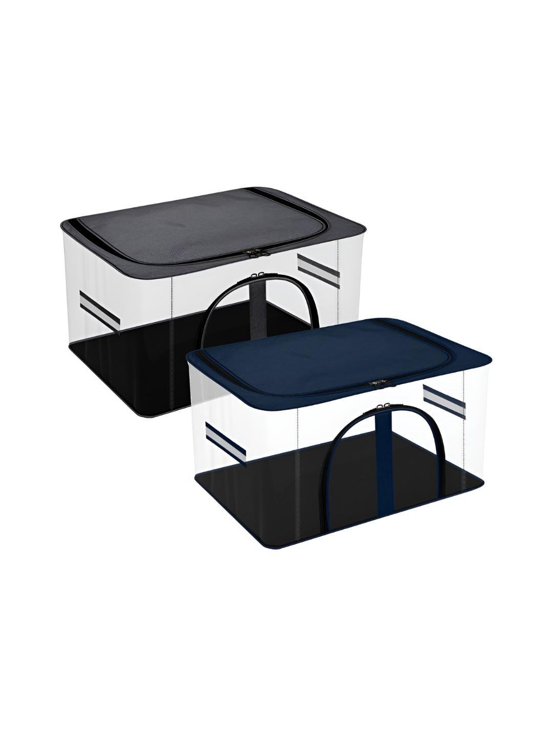 Kuber Industries Grey & Navy Blue 2Pcs Regular Storage Bag Organisers