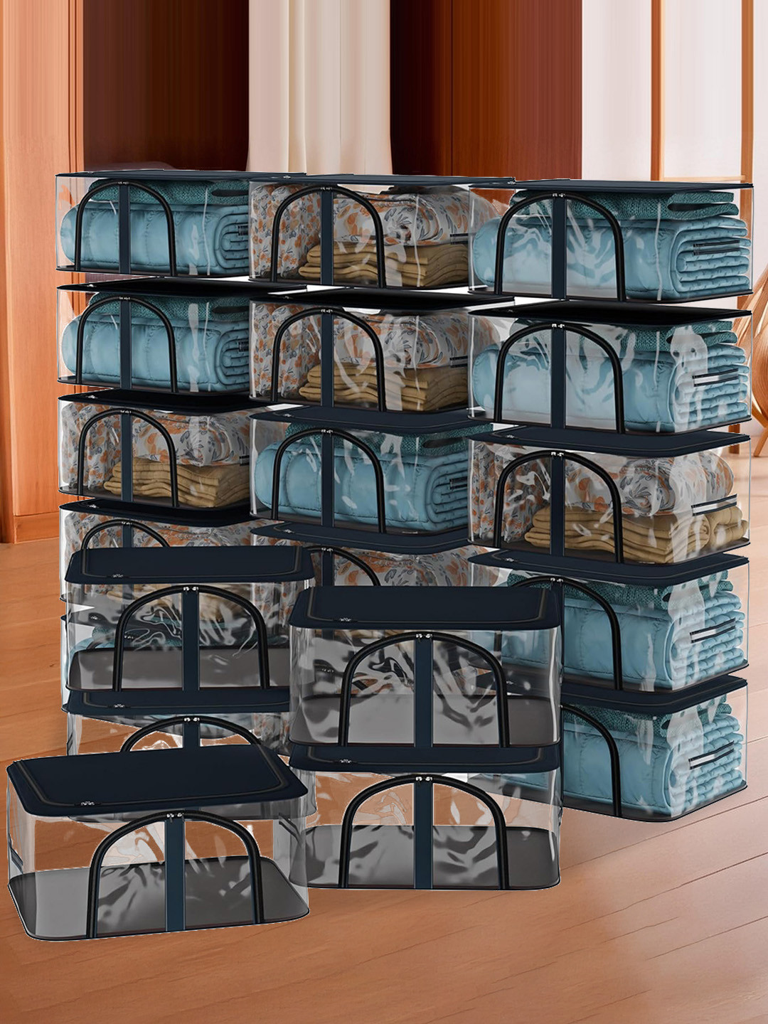 Kuber Industries Navy Blue 20 Pieces Regular Multi-Utility Organisers