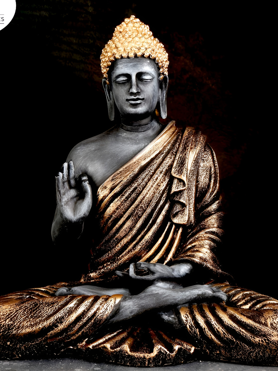 GW CREATIONS Copper-Toned Figurine Buddha Showpiece