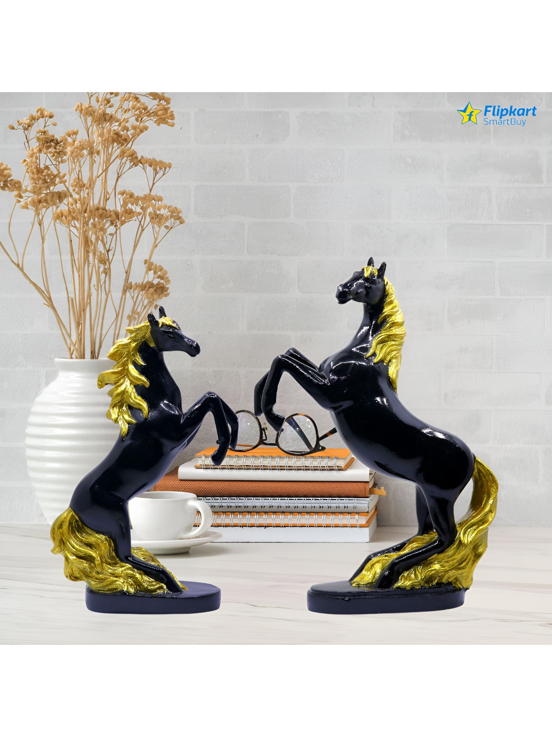 GW CREATIONS Multicoloured Figurine Set Of 2 Horse Showpiece