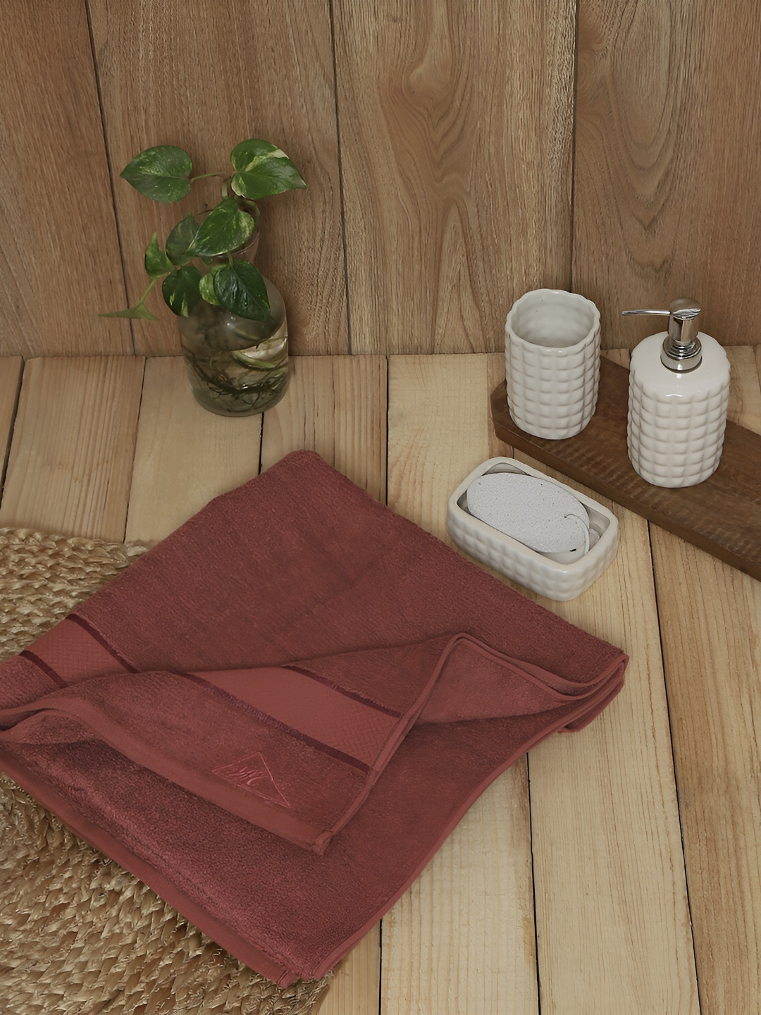 Monte Carlo Maroon Cotton 450 GSM Bath Towel