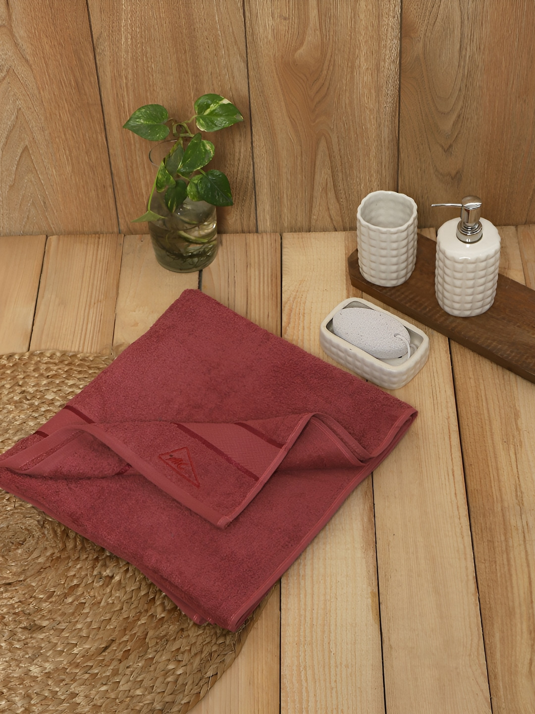 Monte Carlo Peach-Coloured Cotton 450 GSM Bath Towel